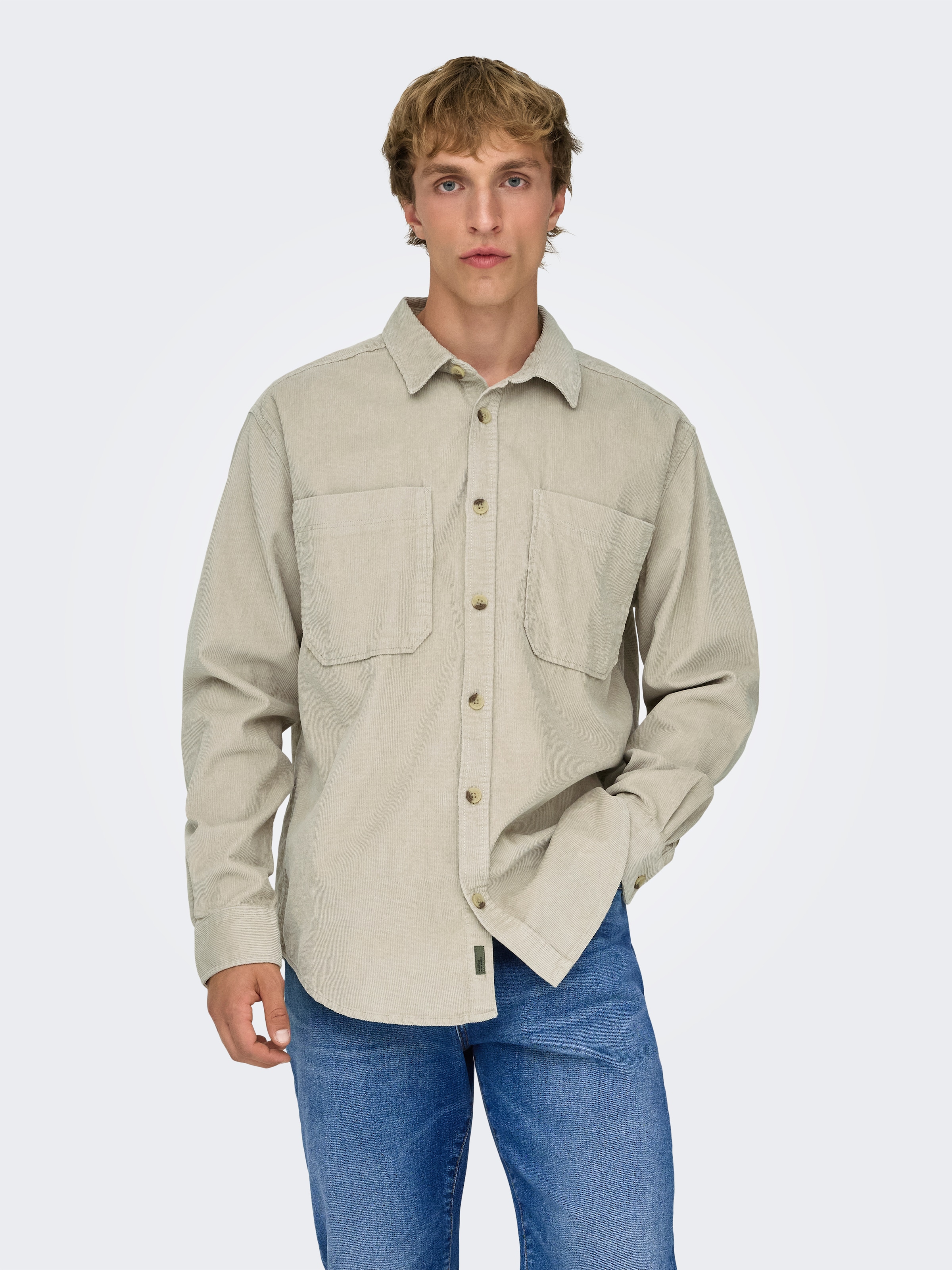 ONLY & SONS Langarmhemd »OS ONSALP RLX 2PKT WASHD COR«
