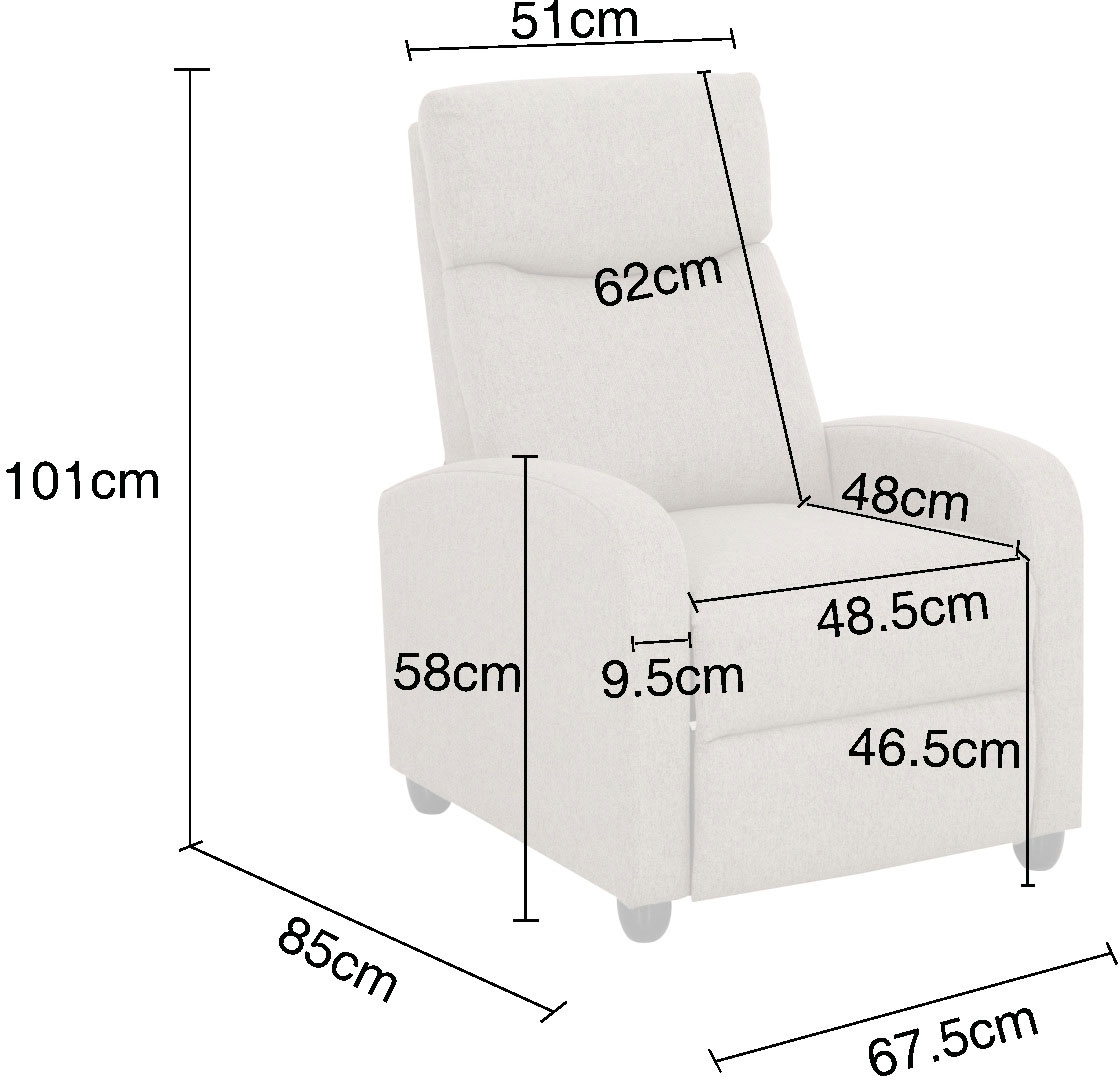 Home affaire Relaxsessel »JULINOR, TV-Sessel, Ruhesessel mit Schlaffunktion, Webstoff«