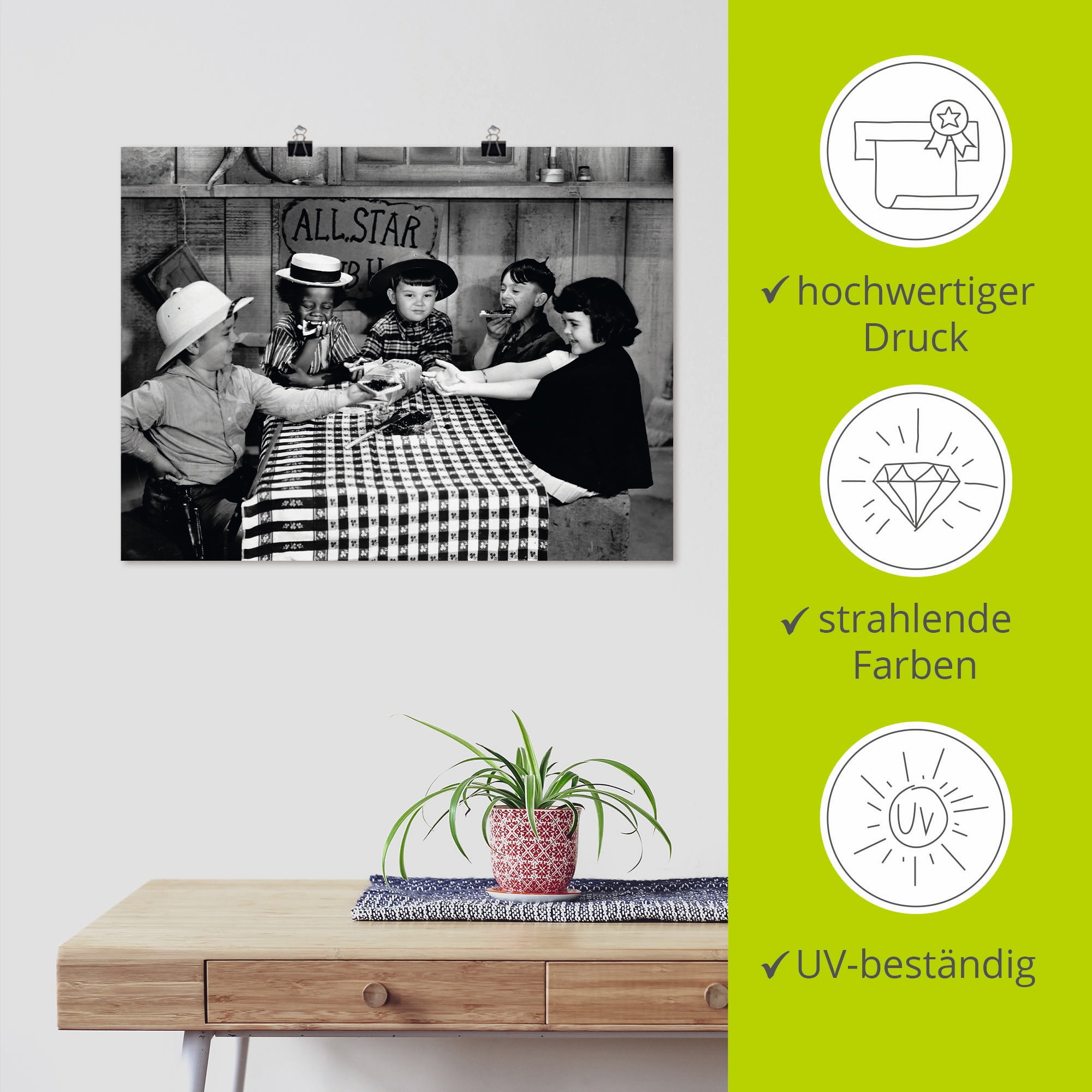 Artland Wandbild »Die kleinen Strolche, 1935er« Film 1 Stk. tlg. als Leinwandbild, Poster in verschied. Grössen