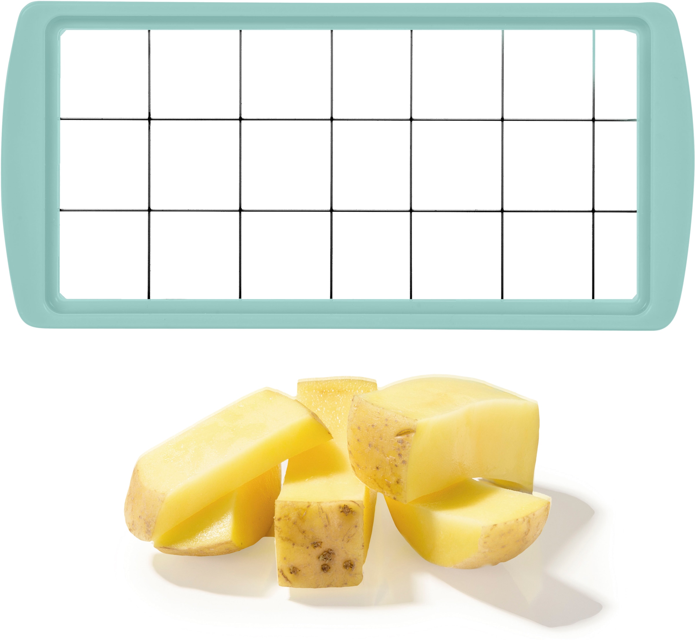 Genius Zerkleinerer »Nicer Dicer Fusion inkl. XXL-Messereinsatz 12 x 36 mm, Set 14-tlg« ND Fusion werden eine Vielzahl von Schneidgeräten in Einem kombiniert