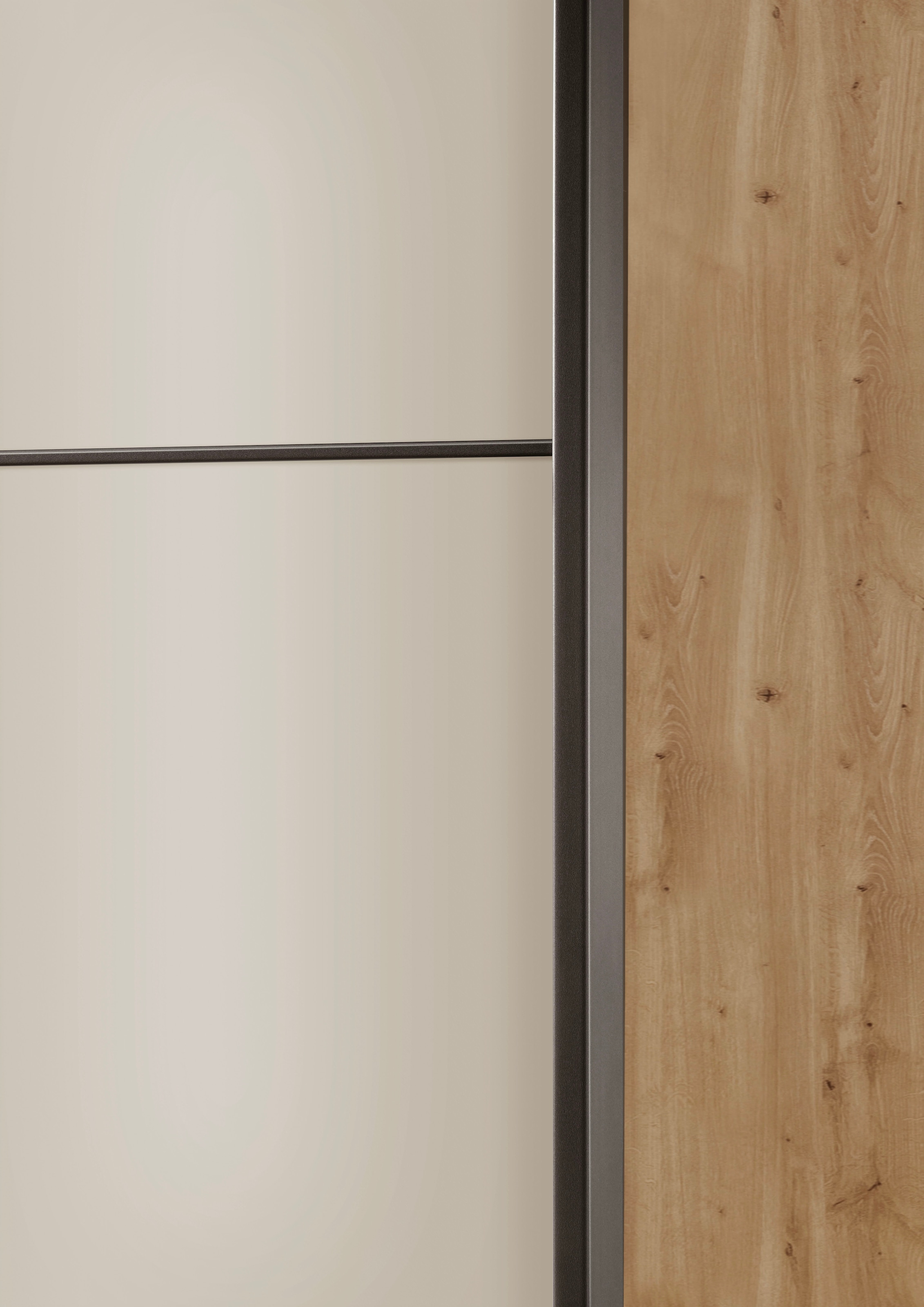 WIEMANN Armoire à portes coulissantes »Phoenix, Made in Germany, modernes Design, Highlight, Blickfang« Viele Farbkombinationen, in 4 Breiten und in 2 Höhen erhältlich,  maximaler Staurraum, inkl.Einlegeböden, Wäscheböden u. Dämpfer