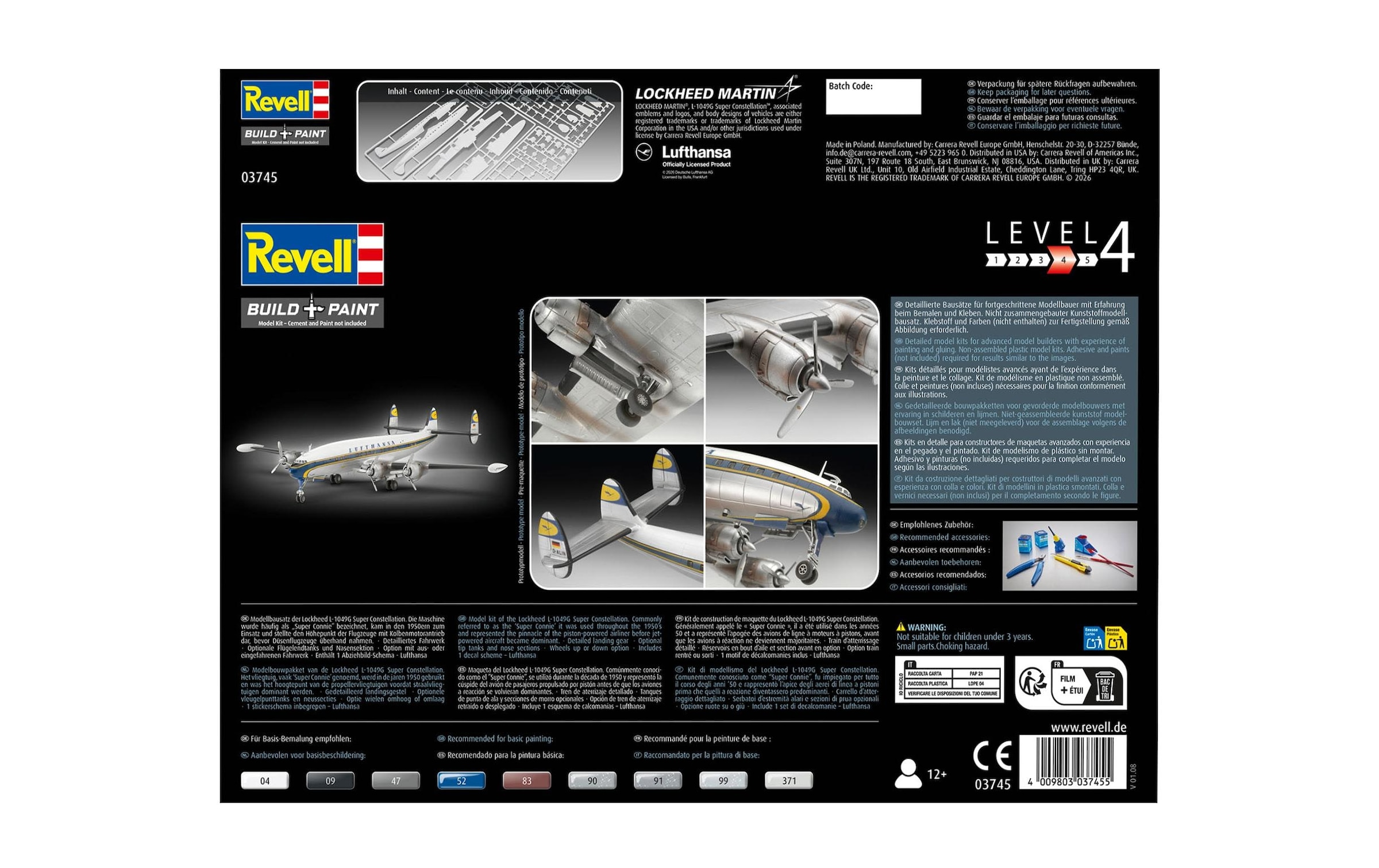 Revell® Modellbausatz »Lockheed L.1049G Super Constellation Lufthansa 1:144« 95 Stk. tlg. 1:144