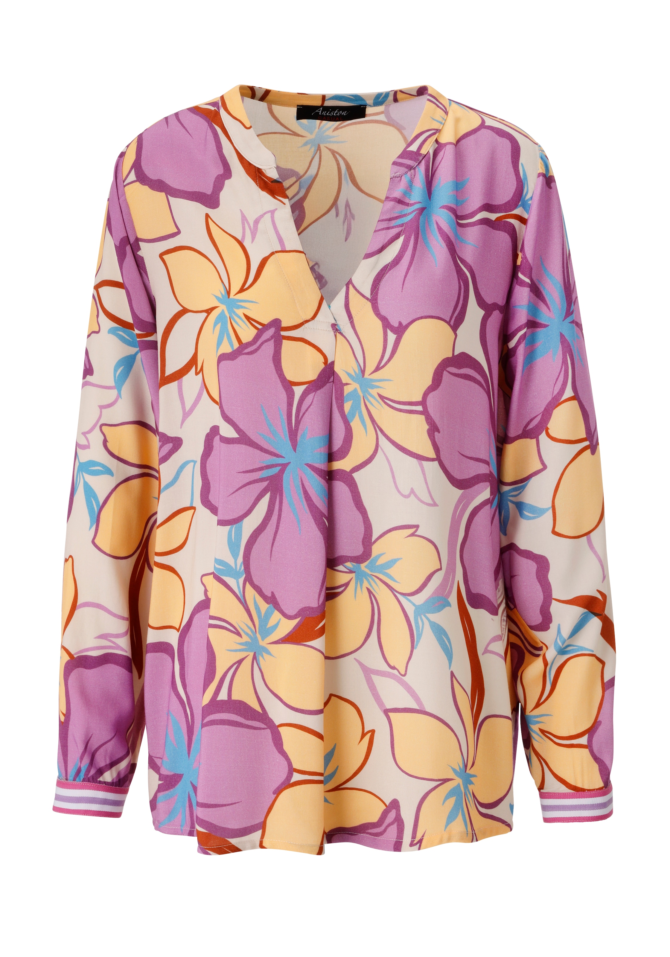 Aniston CASUAL Schlupfbluse mit farbenfrohen, grossflächigen Blüten bedruckt - NEUE KOLLEKTION