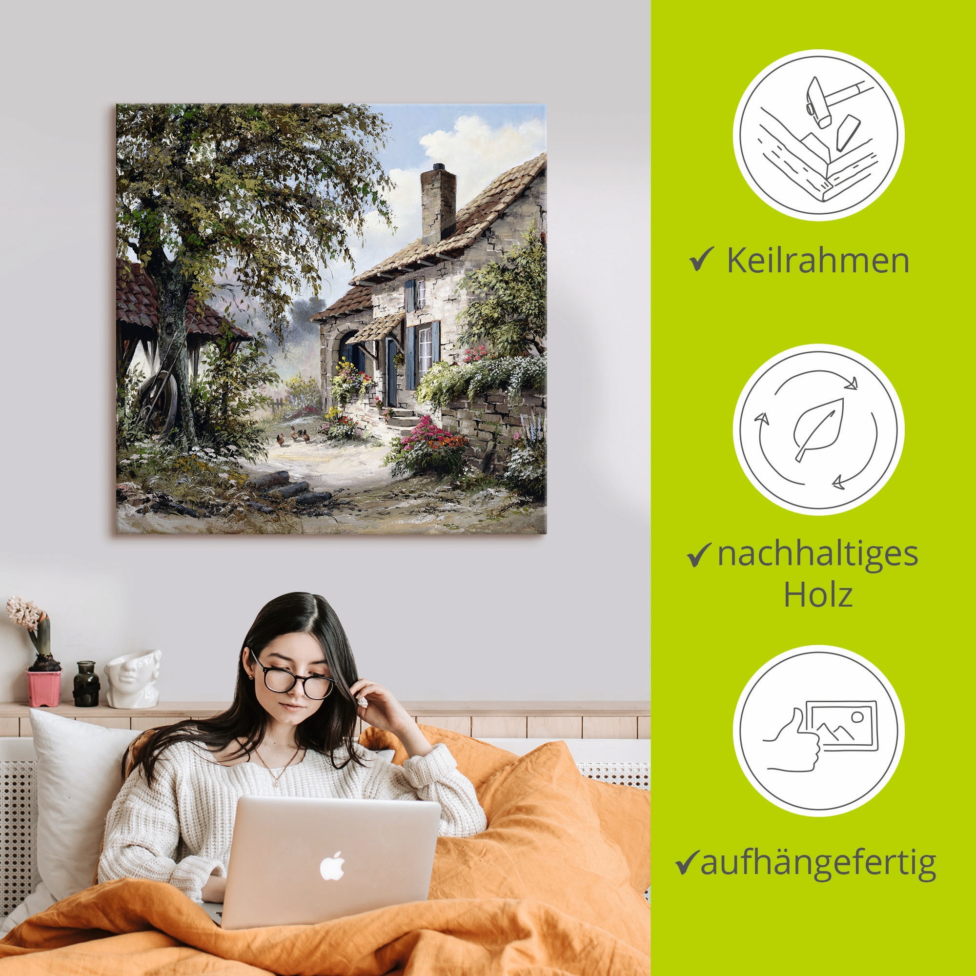 Artland Tableau sur toile »Opa's Haus« 1 cuis tlg. auf Holzrahmen gespannt
