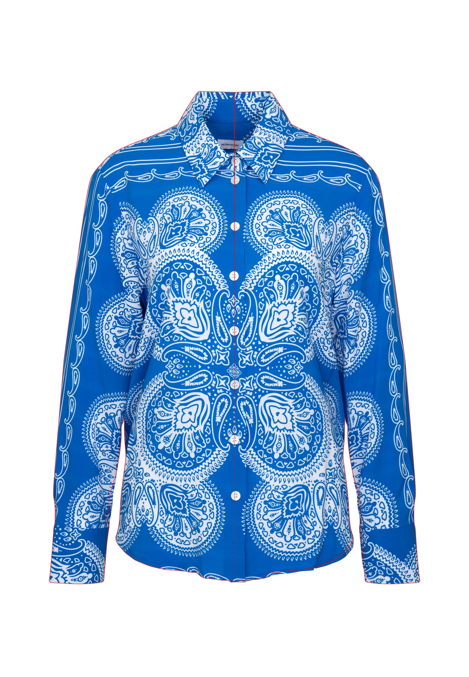 seidensticker Hemdbluse »Schwarze Rose«, 1/1 Kragen Tuchprint
