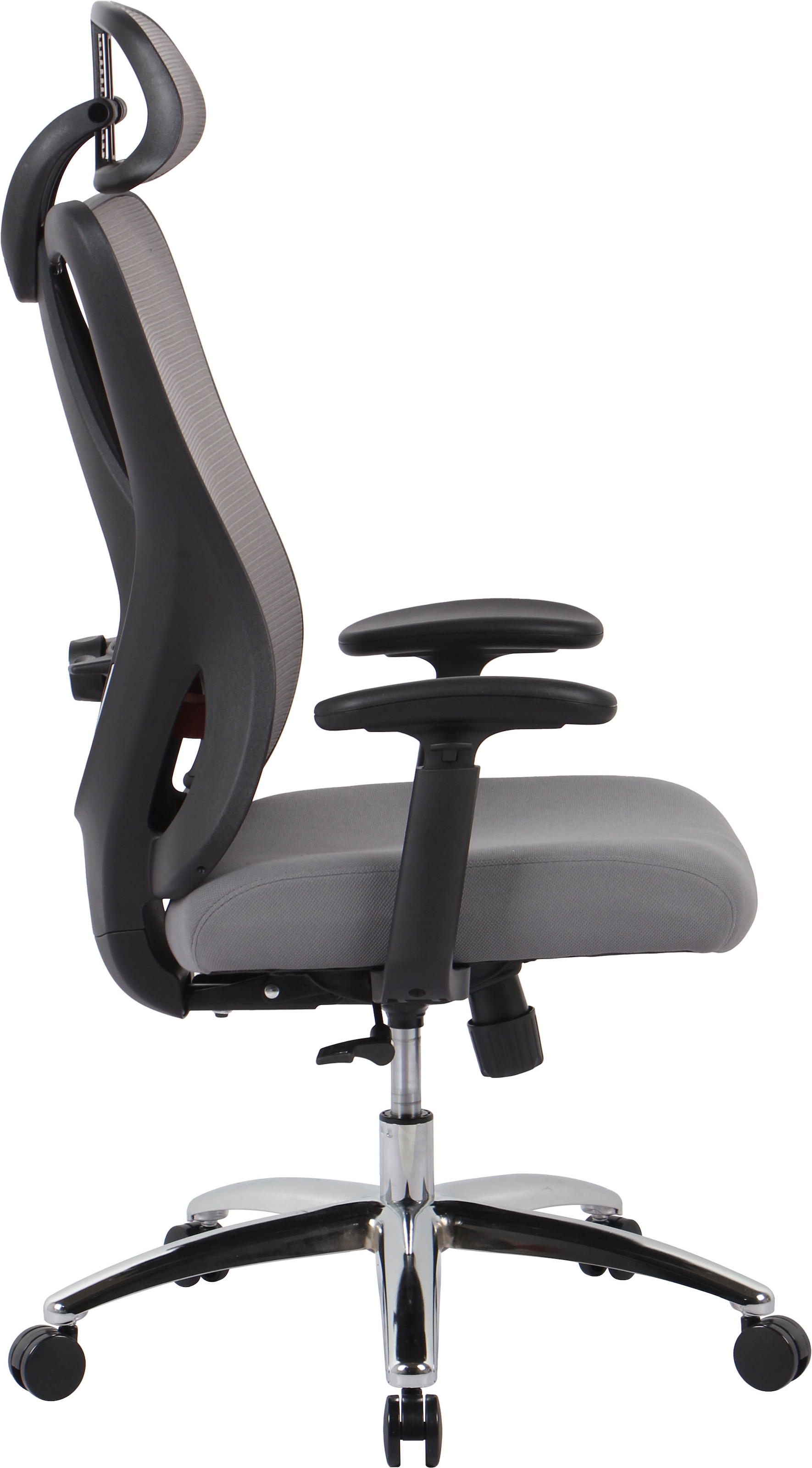 GOODproduct Chaise de bureau »ZAMIR, verstellbare Kopfstütze, Lendenwirbelstütze,« () chaise de bureau en mesh, fauteuil de direction avec fonction bascule & roulettes pour sol dur