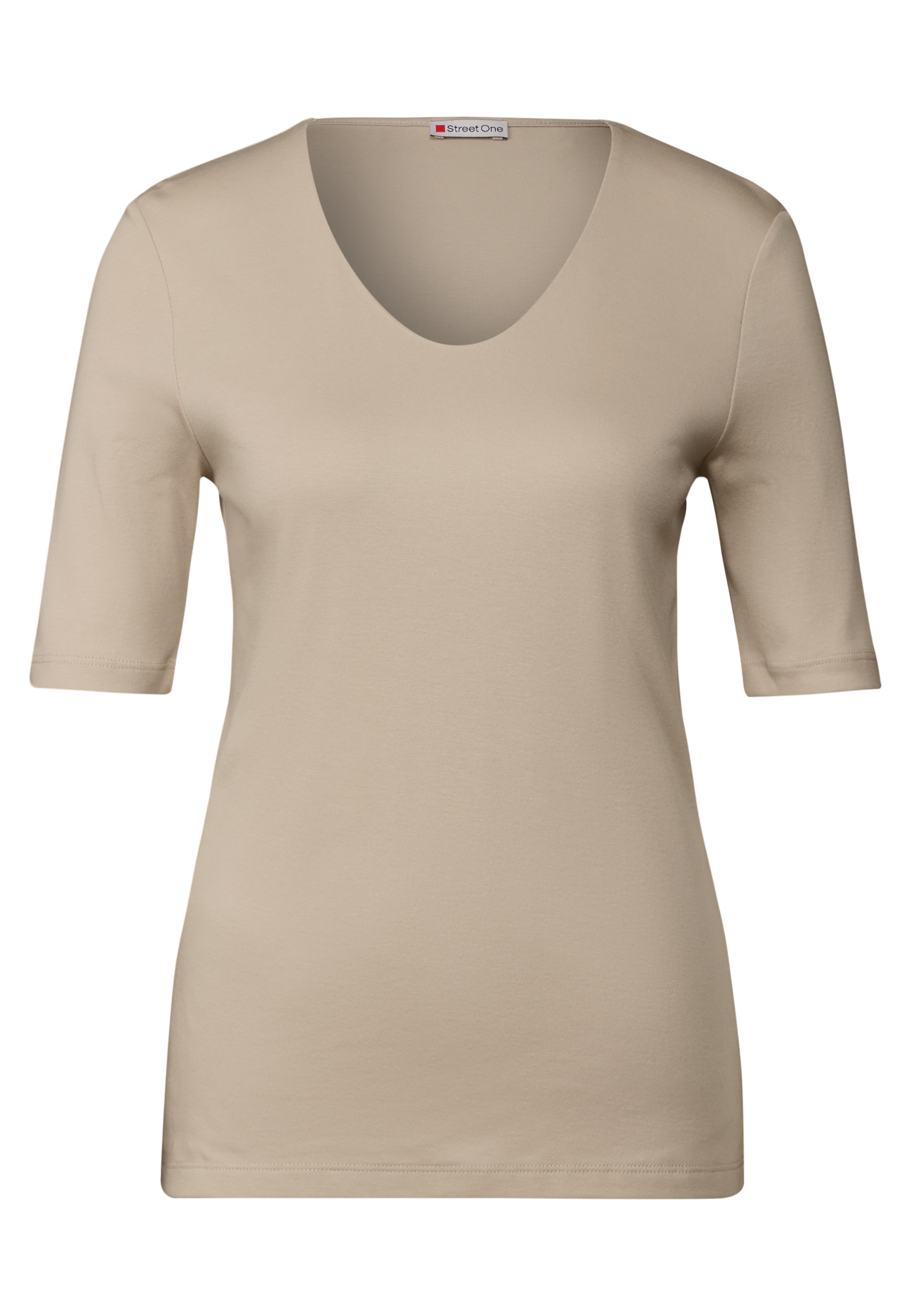 STREET ONE T-shirt à manches courtes »Style Palmira« mit tiefem Rundhalsausschnitt