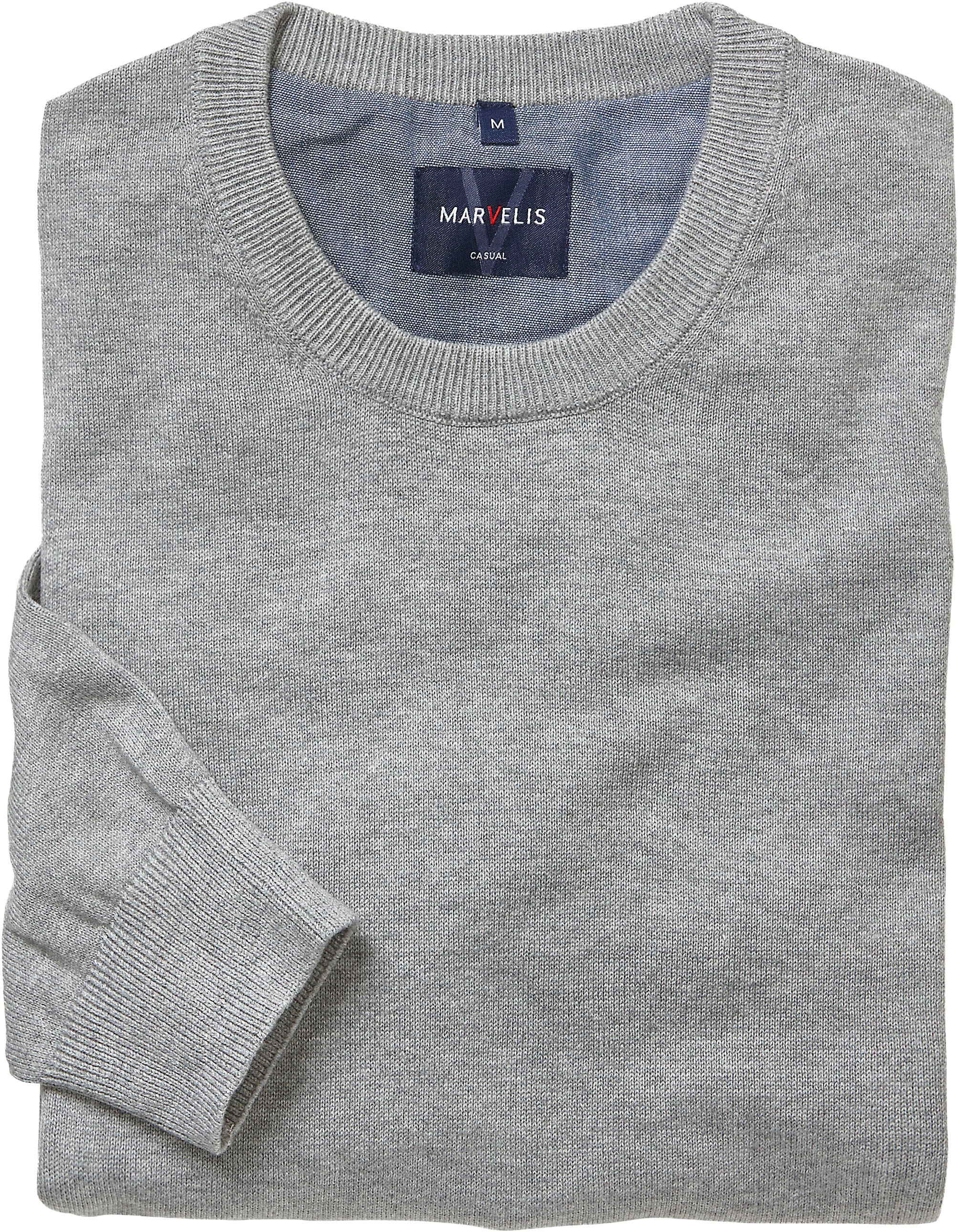 MARVELIS Pull en tricot Rundhals, Baumwolle, regular fit