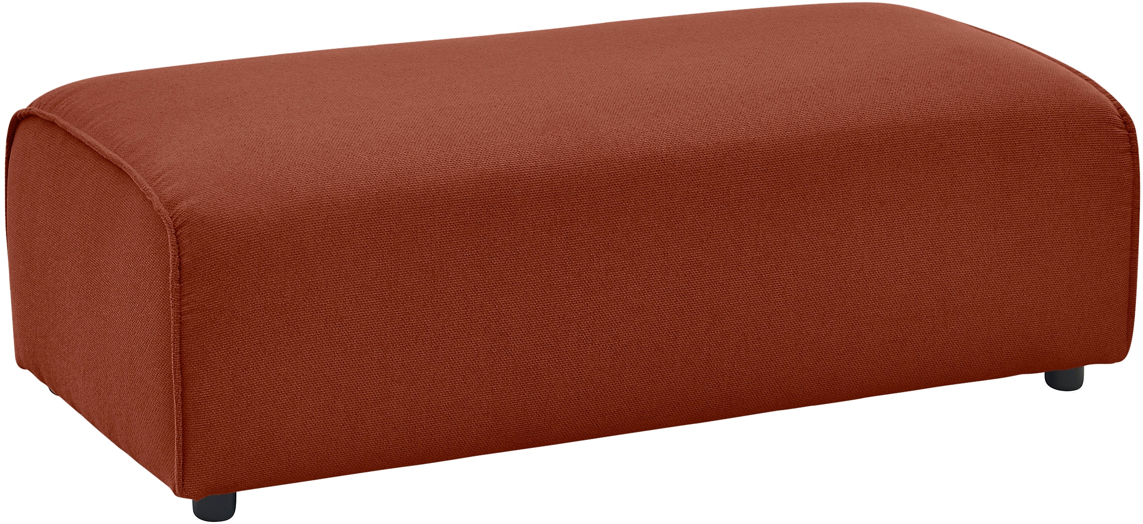 LeGer Home by Lena Gercke Hocker »PIARA, Polsterhocker mit Kedernaht, Cord, Leinenoptik o. Strukturstoff« zur Serie PIARA, rechteckig, schwarze Füsse, bequemer Sitzkomfort