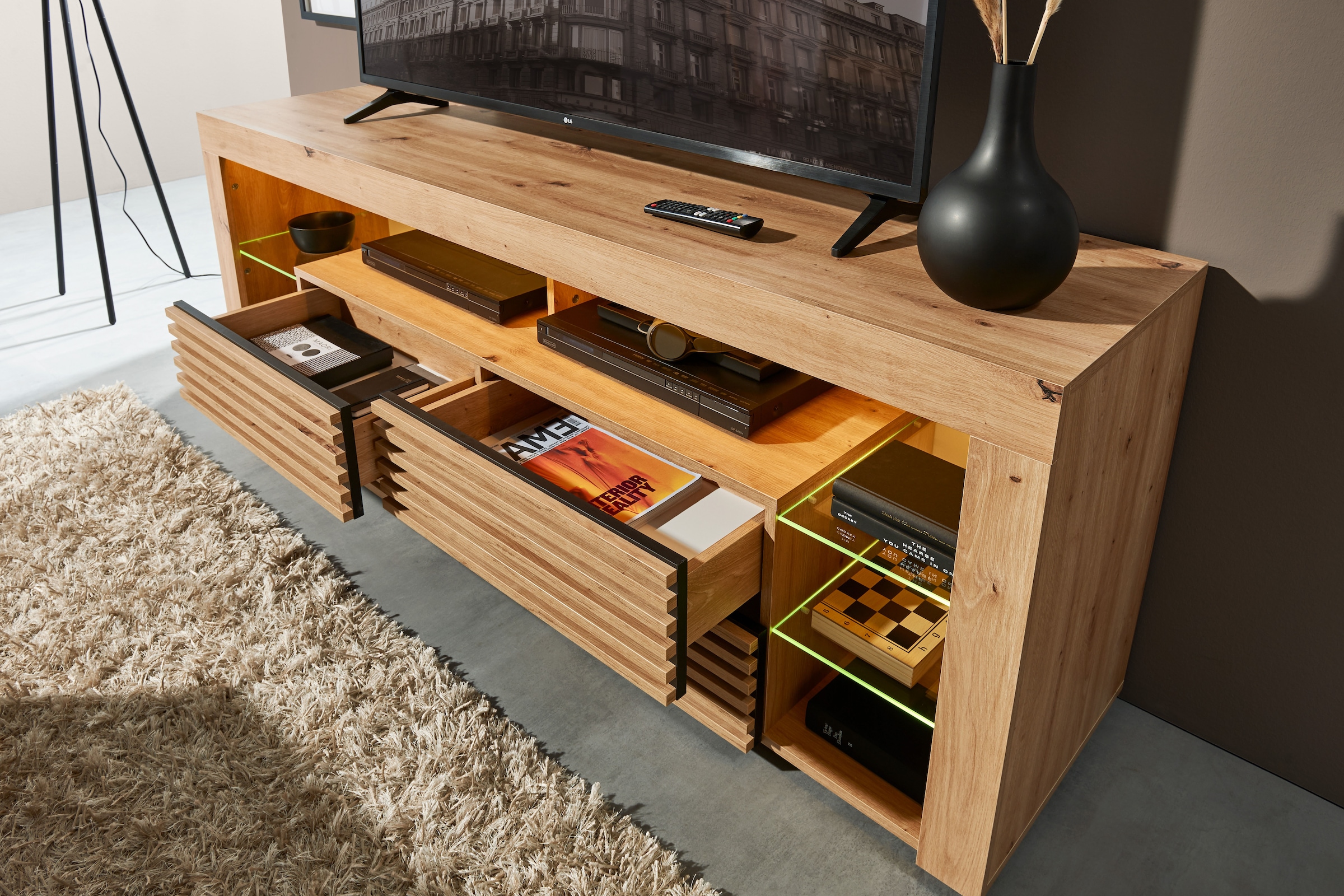 Stolkom Meuble TV »Goal TV Lowboard, B/H/T 179x67x 44 cm« 1 cuis tlg. %RESET$