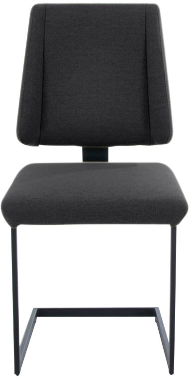 K+W Komfort & Wohnen Chaise de salle à manger »Longbeach, Freischwinger« () 1 cuisavec cadre et entretoise en métal noir structuré, confort d'assise