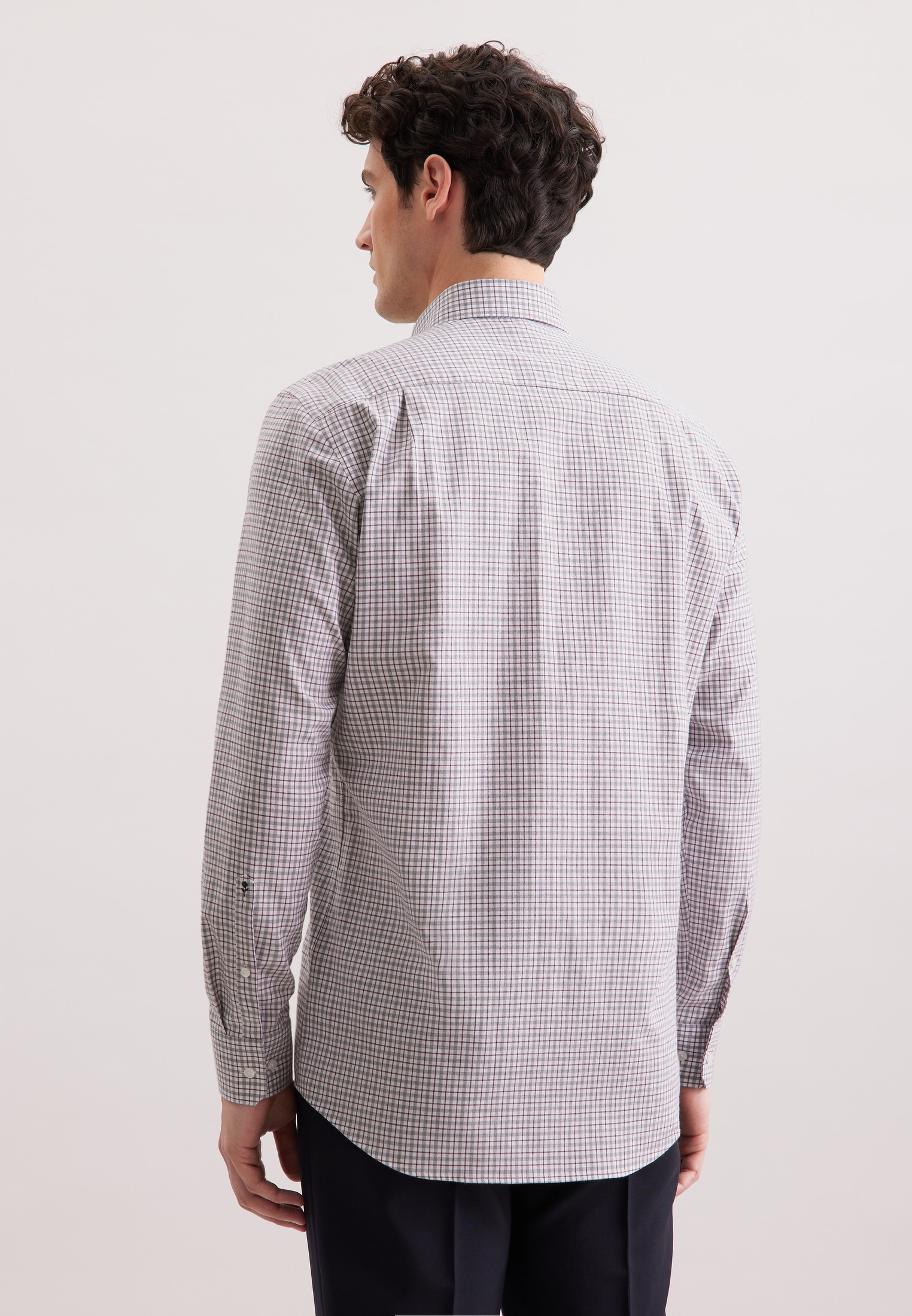 seidensticker Flanellhemd »Schwarze Rose« Regular 1/1 Button-Down-Kragen Karo