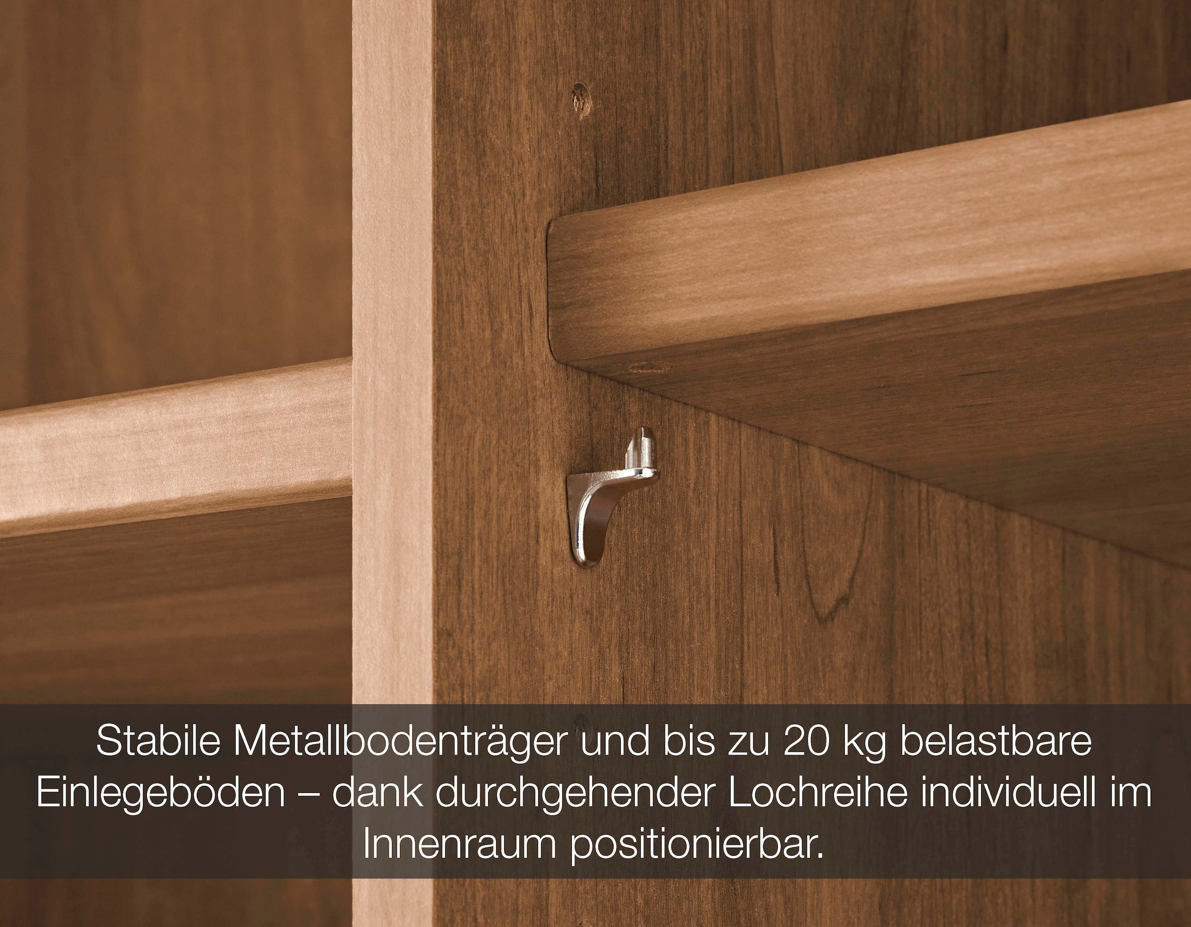 WIEMANN Armoires à vêtements »Lausanne, Drehtürenschrank, Schrank, Wäscheschrank, Erle teilmassiv« 2 largeurs, 2 hauteurs 216/236 cm sélectionnables, FABRIQUÉ EN ALLEMAGNE,  Façade en bois massif d'aulne, qualité durable, avec amortisseur de porte