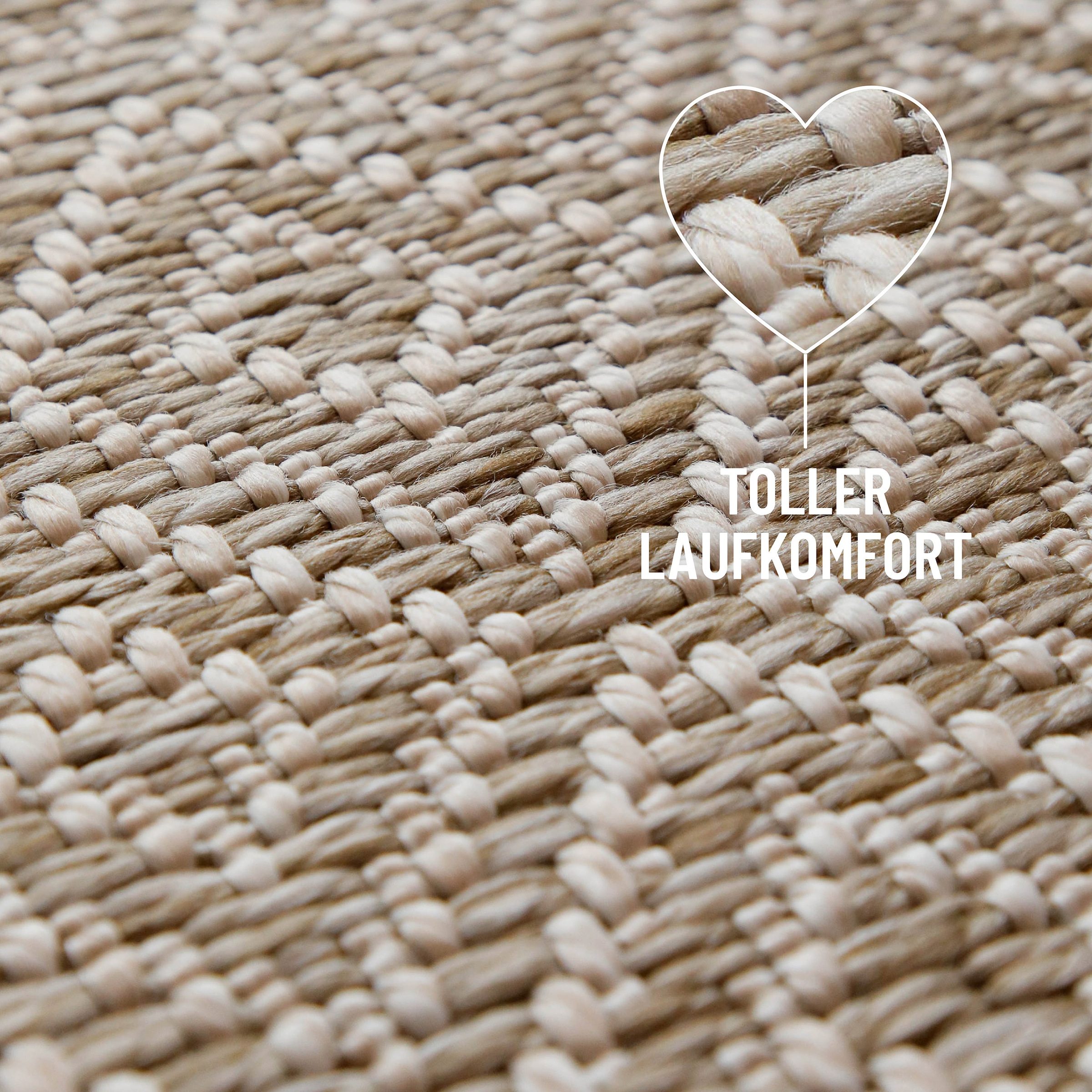 Wecon home Chemin de table »Miami Beach« Rectangulaire 5 mm Höhe In- & Outdoor Teppich, wetterfest, modernes Rauten Muster, Balkon