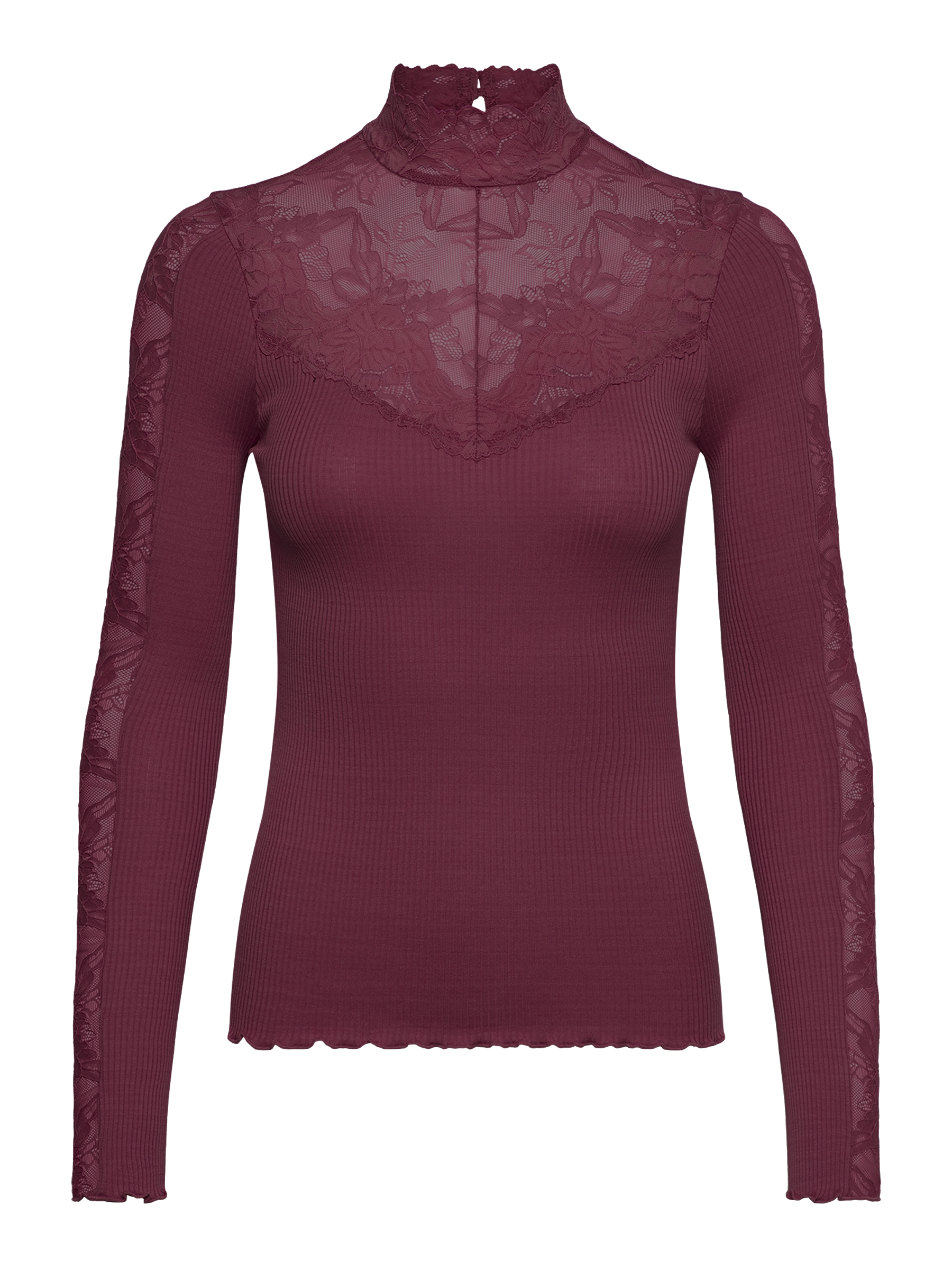 rosemunde Langarmshirt »Beatha silk shirt« mit Spitze, feminin, bequem, weich, Seide- /Baumwollmischung