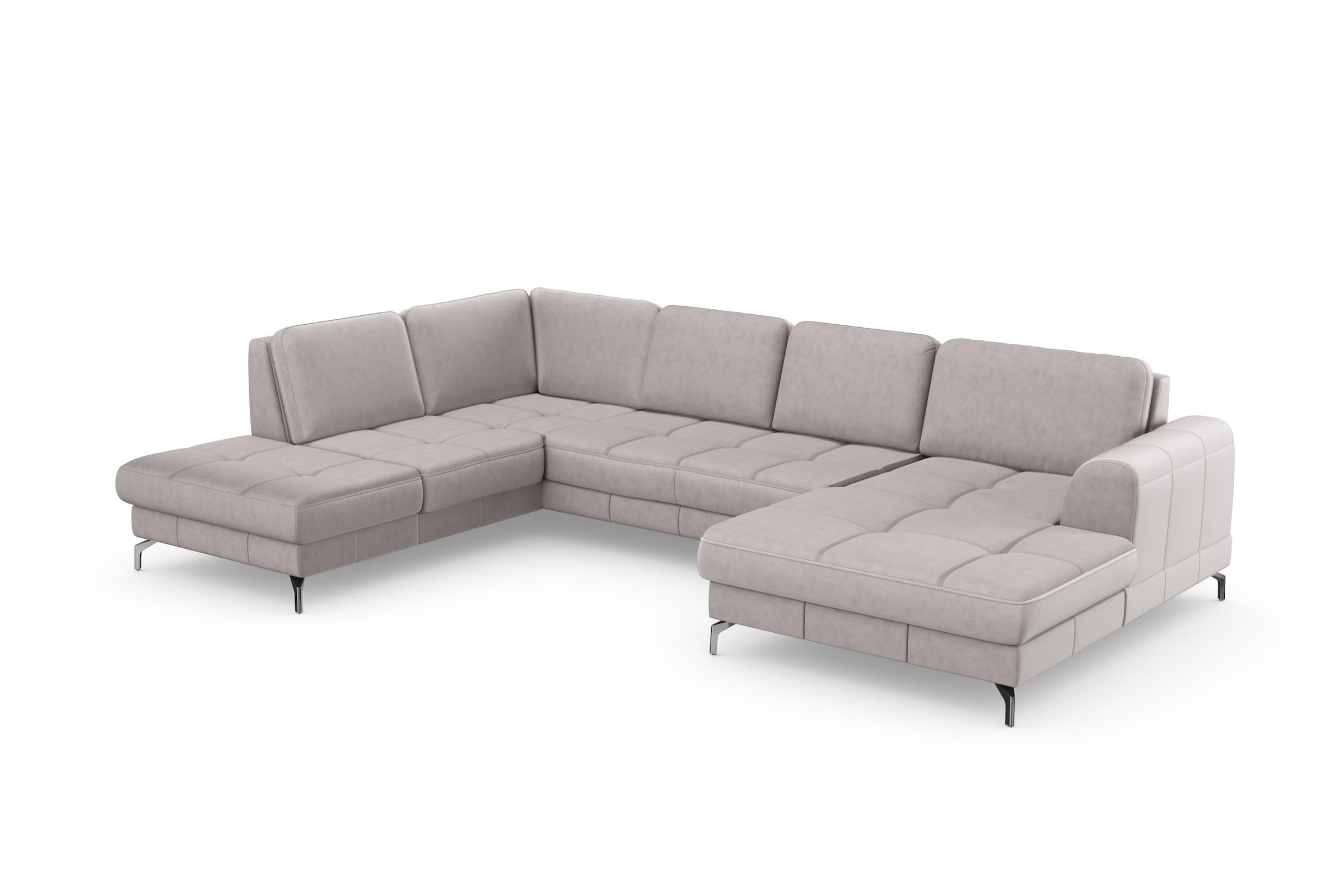 sit&more Wohnlandschaft »Bendigo U-Form« inklusive Sitztiefenverstellung, Bodenfreiheit 12 cm, in 2 Fussfarben