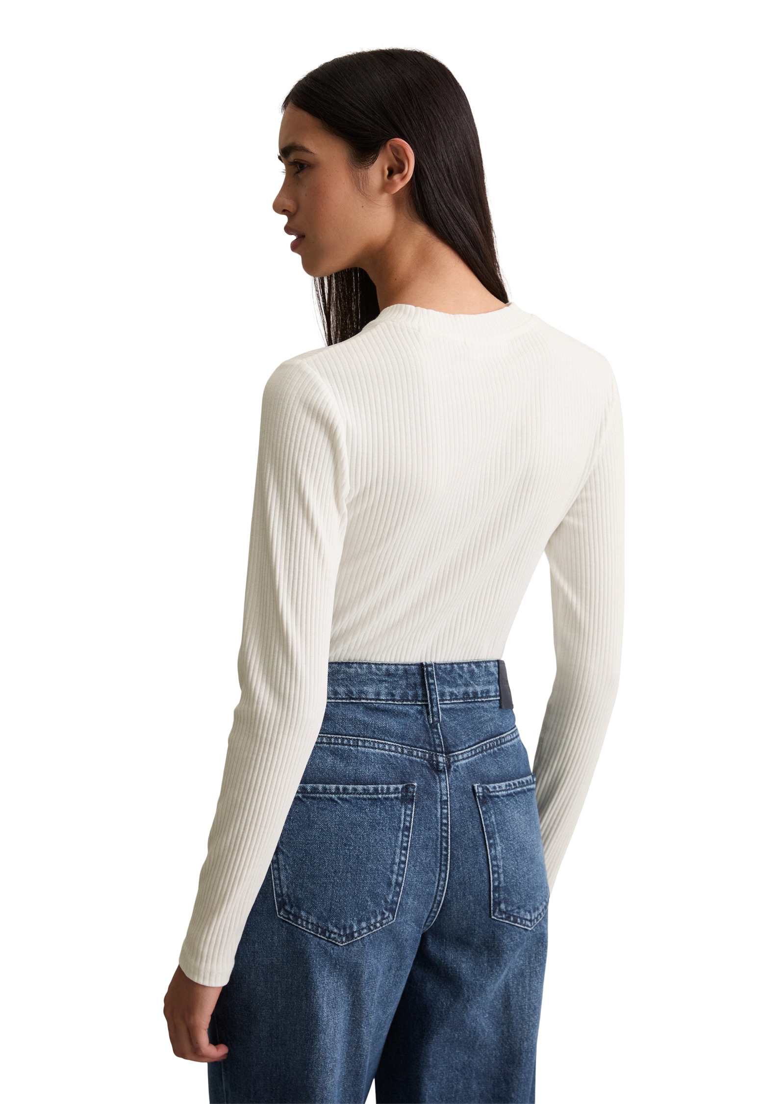 Marc O'Polo DENIM T-shirt à manches longues Rundhalsausschnitt, slim fit, Bio-Baumwolle