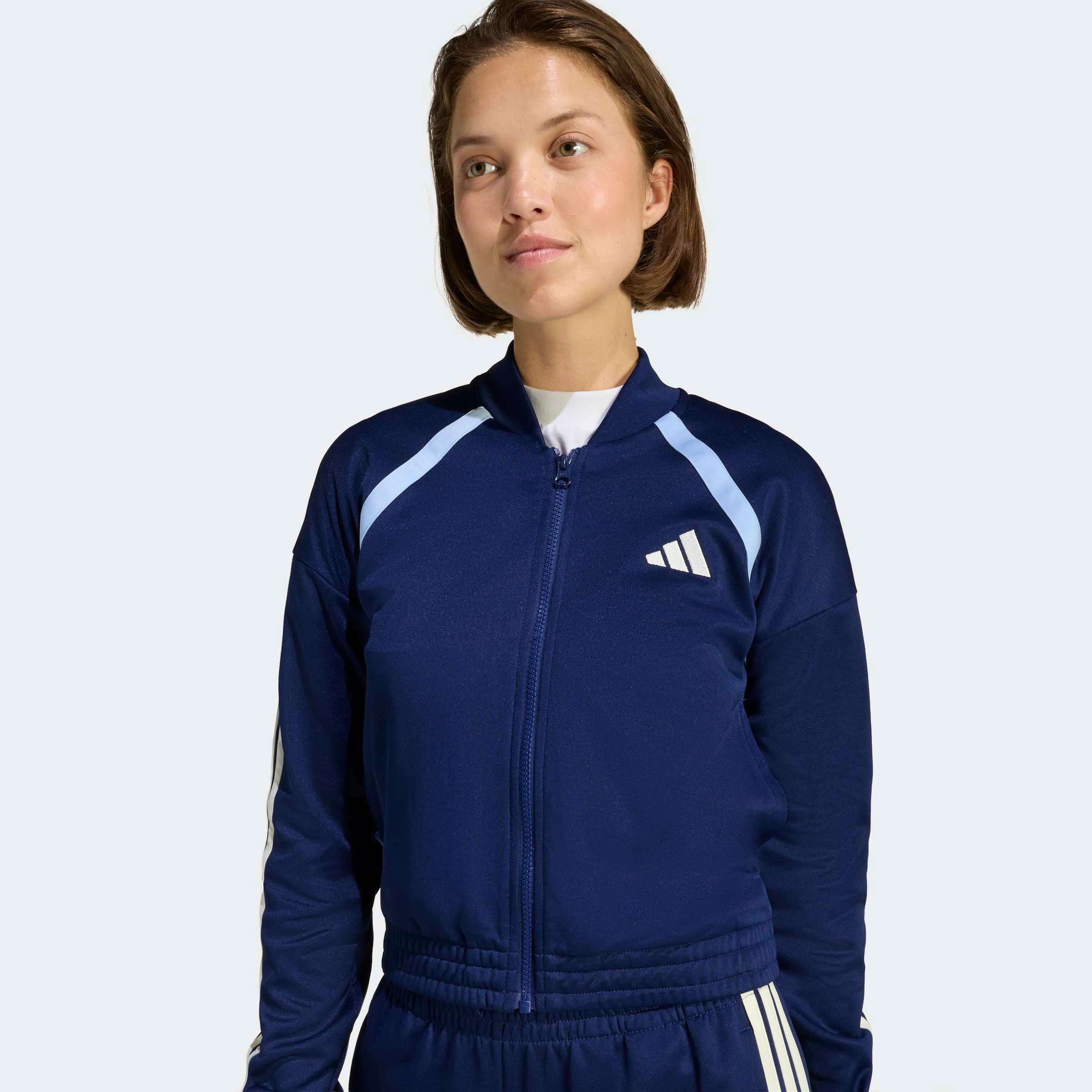 adidas Sportswear Trainingsanzug »W TEAMSPORT TS« 2 tlg. Jacke schmal geschnitten; Hose regulär geschnitten, hoher Bund