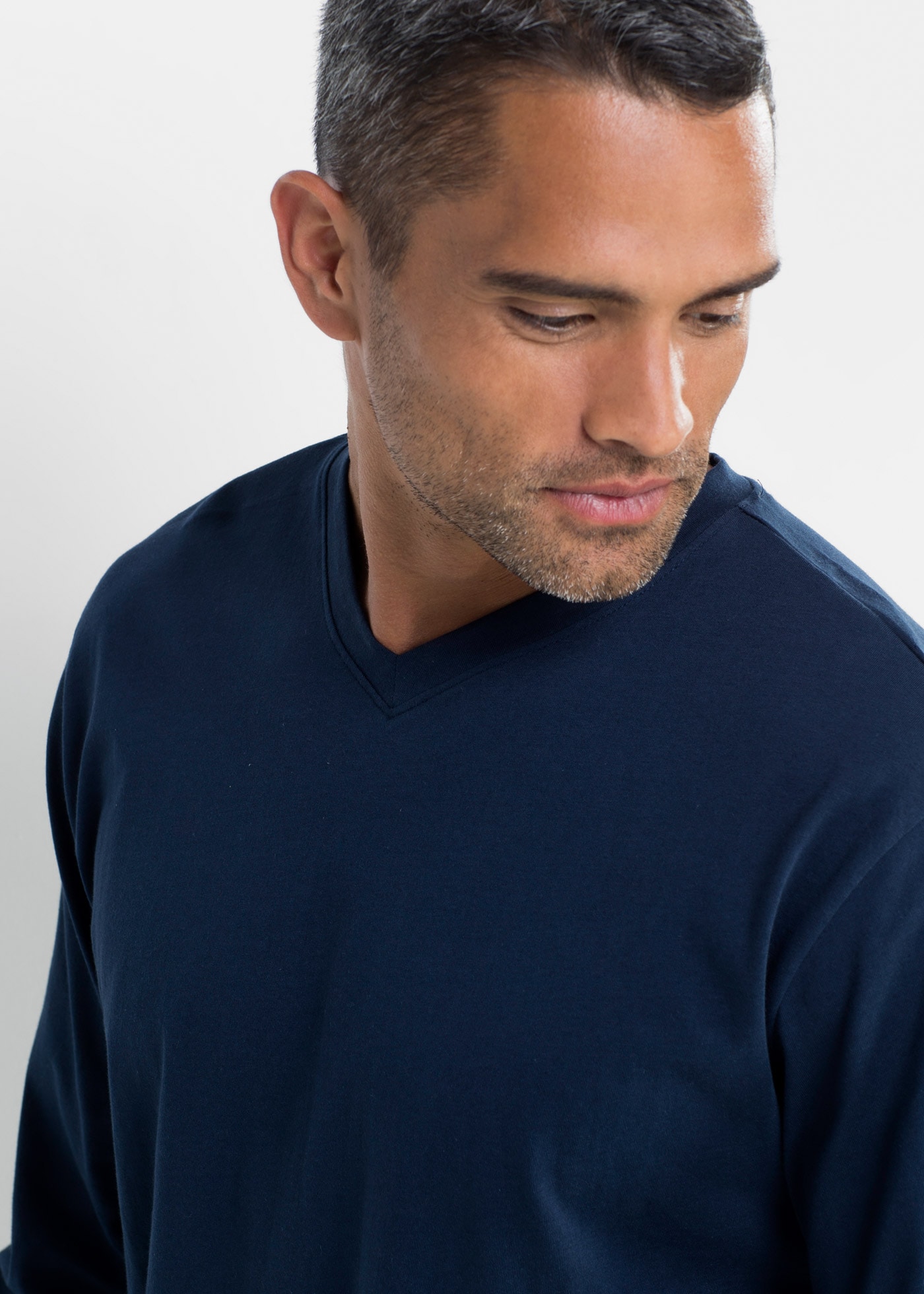 bonprix Pyjama »Pyjama mit Baumwolle und langen Ärmeln« Set, 2,  Pyjama mit Baumwolle und langen Ärmeln