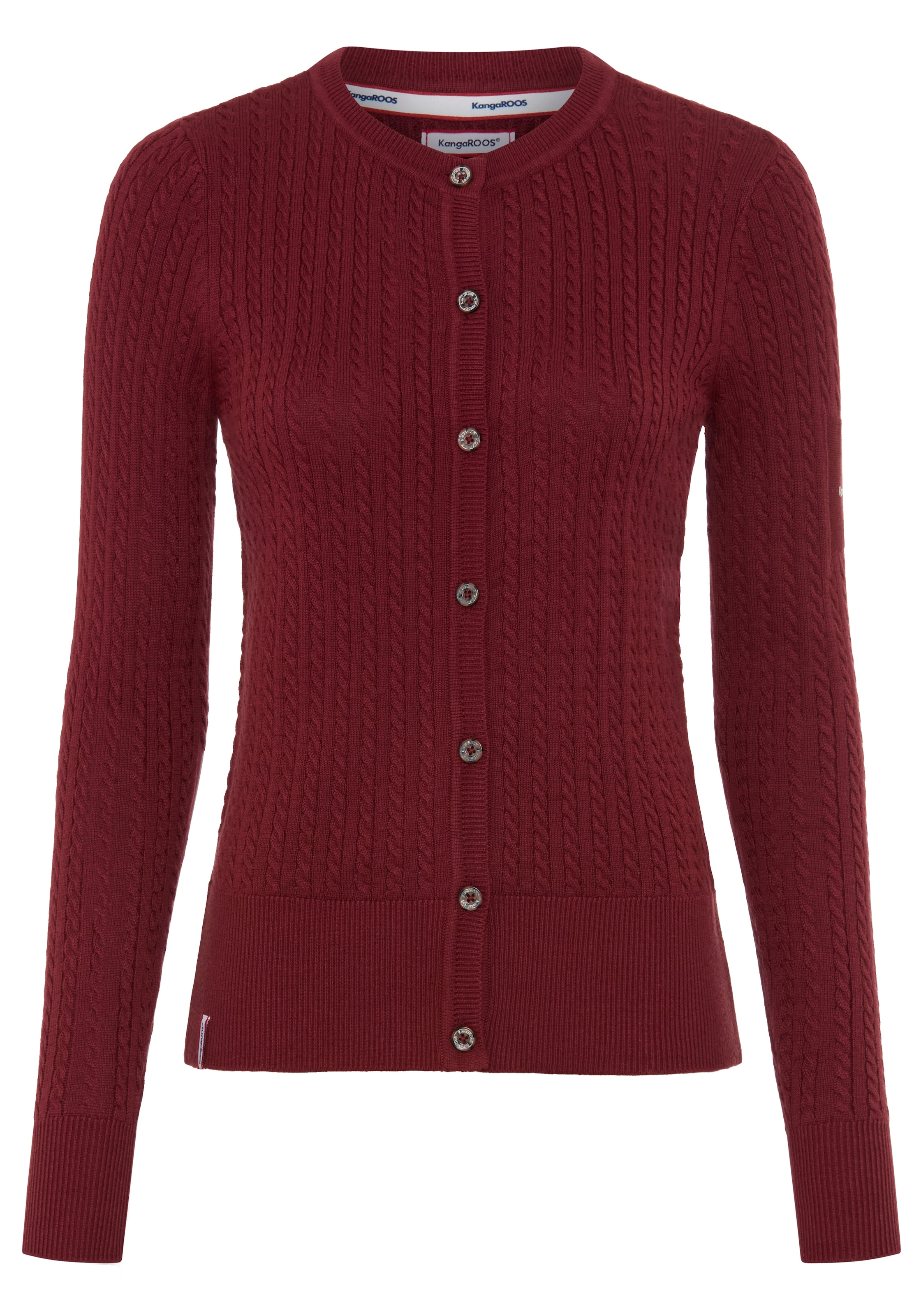 KangaROOS Veste en tricot forme mi-longue, coupe ajustée, en maille fine et tricot