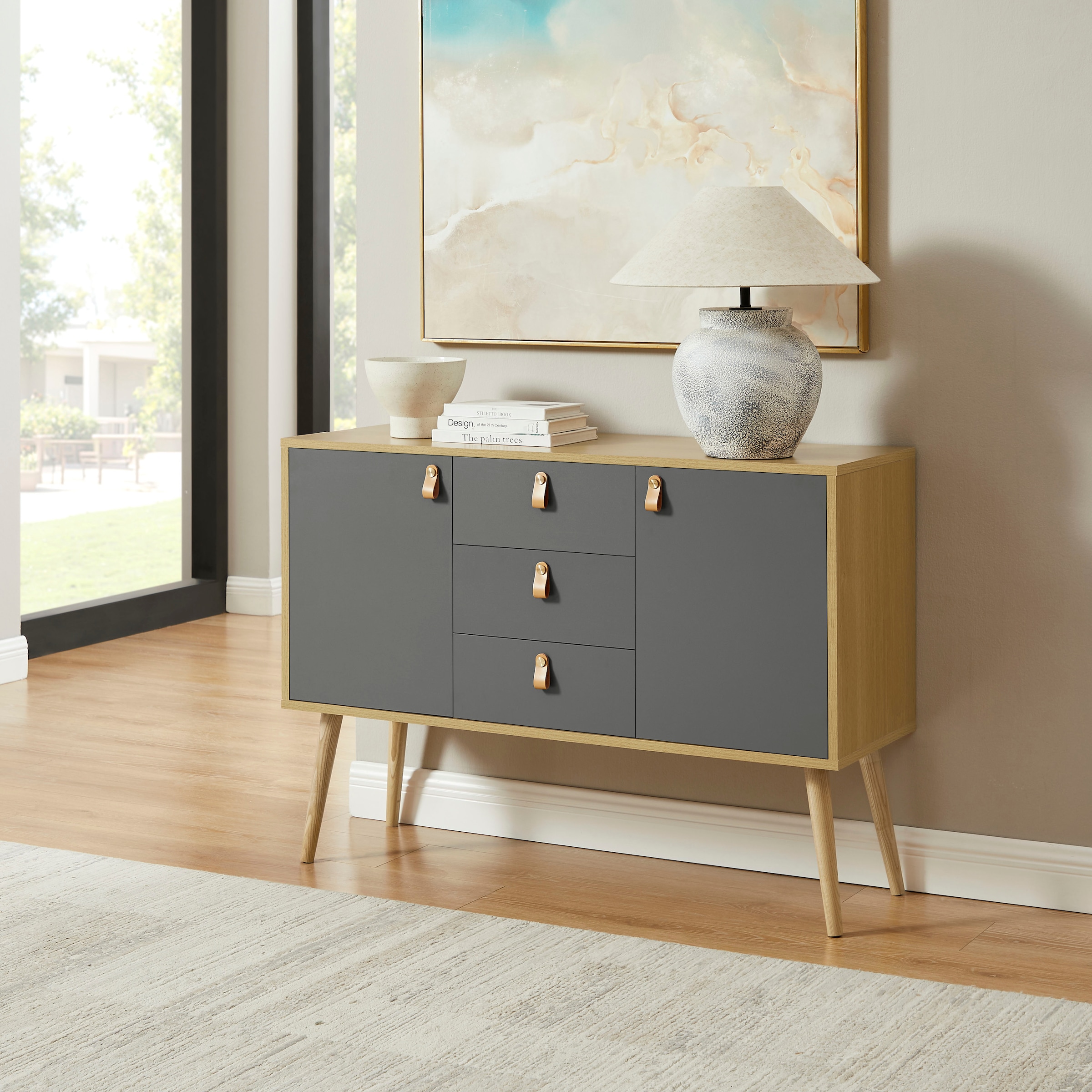 Leonique Sideboard »Avril« Korpus aus Melamin & MDF, ABS-Kunststoff Kanten, Soft-Close-Funktion