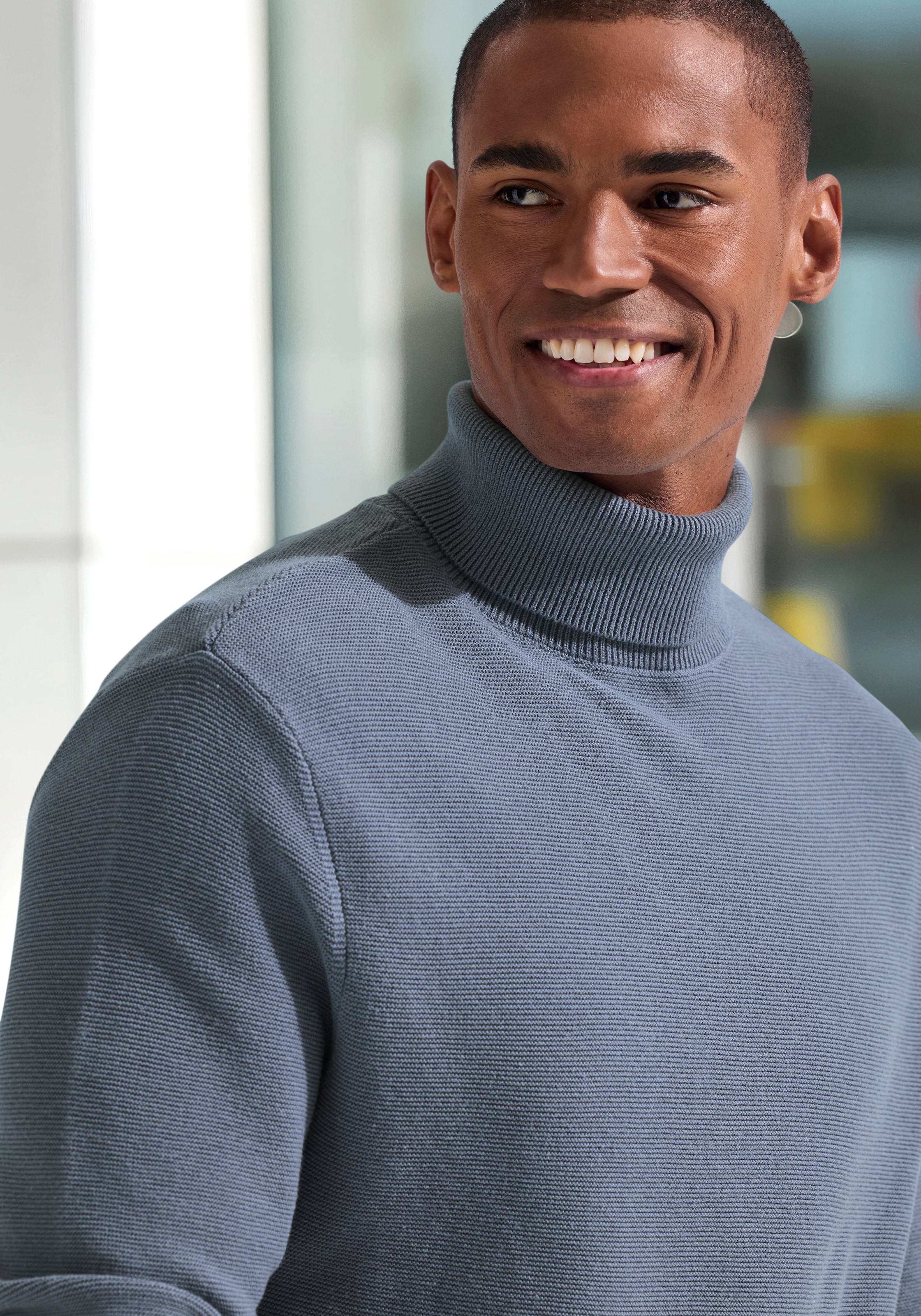 H.I.S Pull à col roulé Strickpullover in modischer Struktur