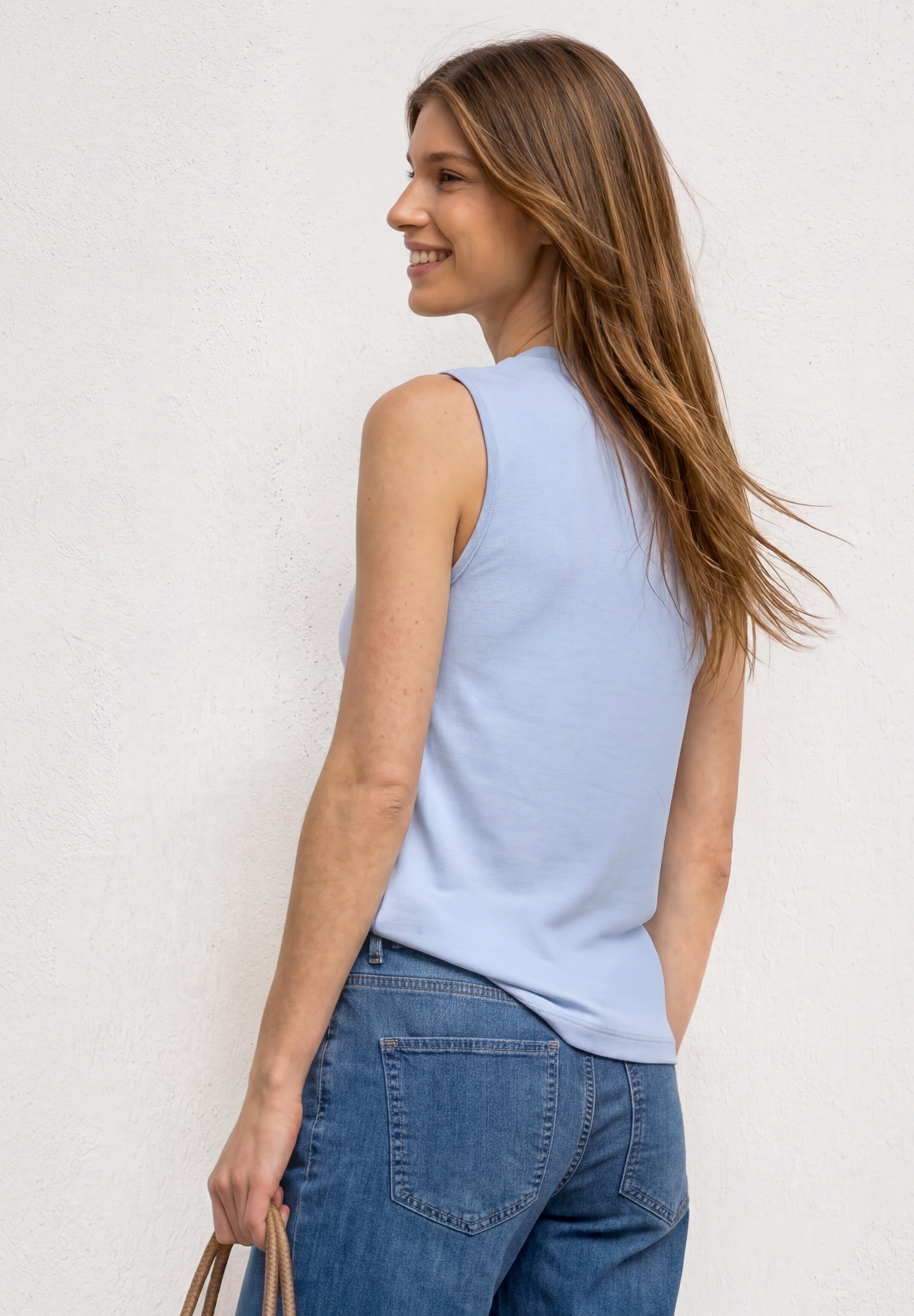 STREET ONE Shirttop Sommertop im Silk-Look mit Turtle Neck