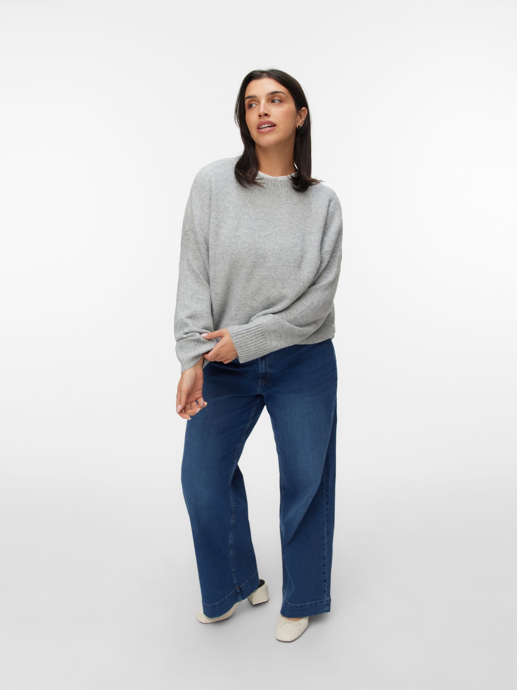 Vero Moda Curve Pull en tricot »VMCBOOM LS O-NECK PULLOVER GA NOOS CUR«
