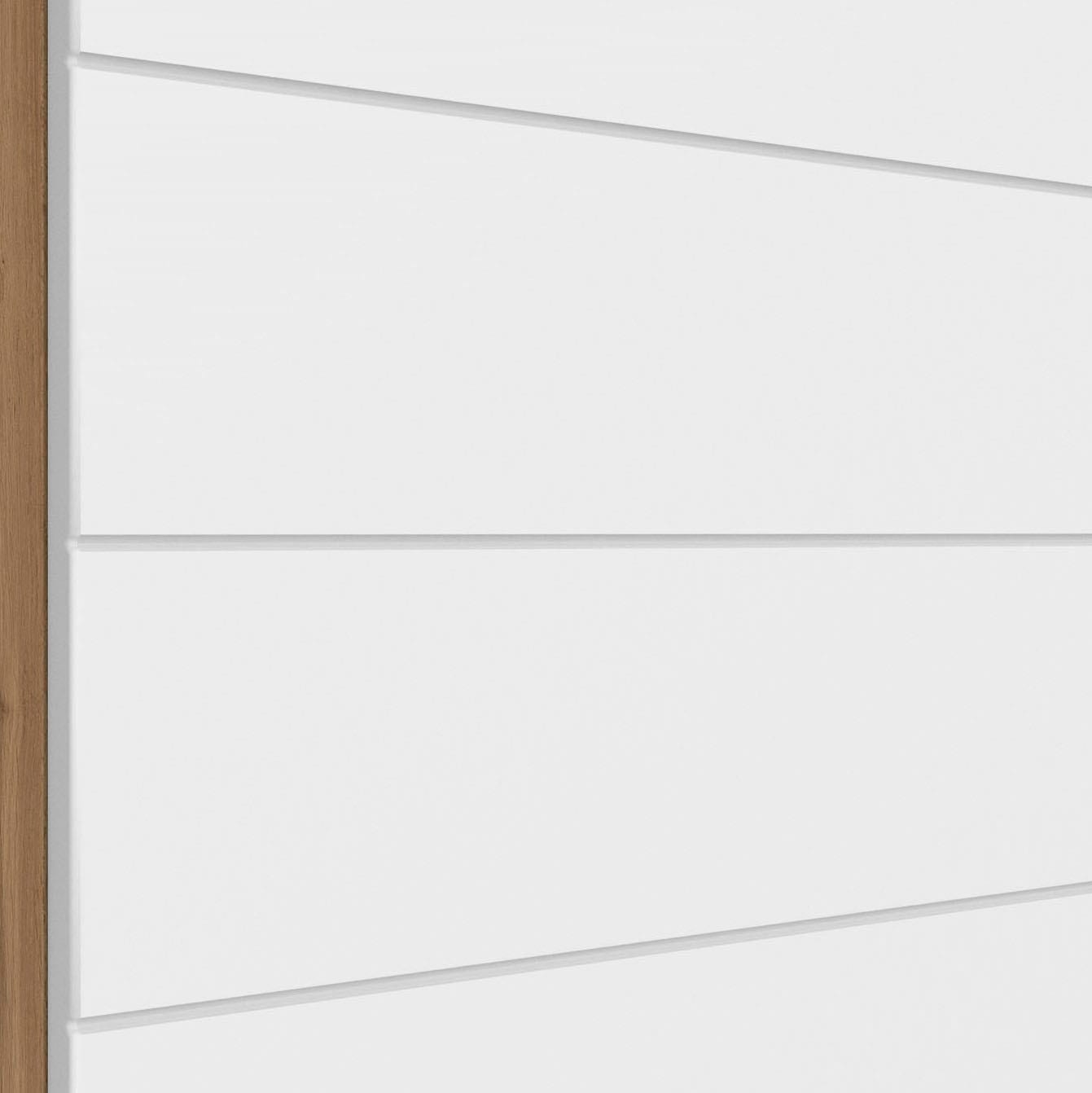 KOCHSTATION Armoire basse »KS-Luhe« largeur 180 cm, pour beaucoup de rangement, façades MDF avec lisseau horizontal