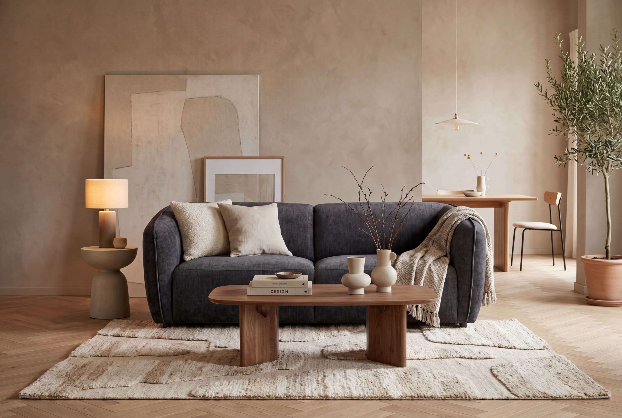 GOODproduct 3-Sitzer »OSTRUP, Naturtöne, Boucle oder Chenille« Breite 221 cm, organische Form mit sanften Rundungen