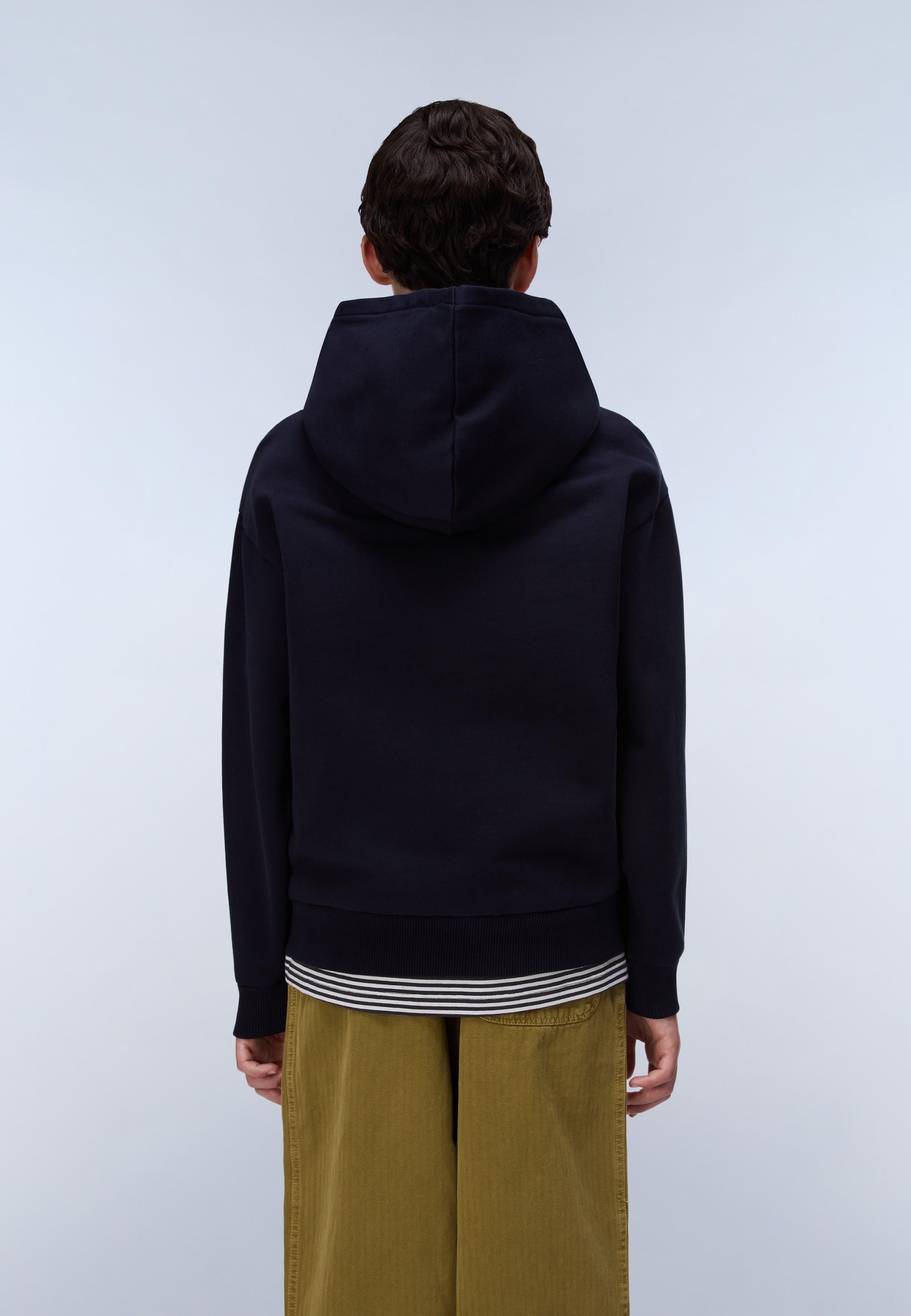 Napapijri Sweat à capuche »K B-NEW BOX LOGO H W BLU MARINE«, convient aux adolescents, en coton et polyester, longueur normale
