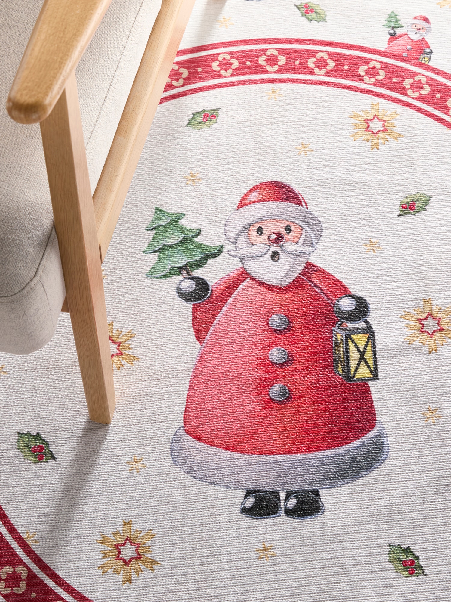 Villeroy & Boch Teppich »Toy's Delight Limited Edition Santa Claus« rund 3 mm Höhe Limited Edition, Weihnachten, Wohnzimmer, Baumrock, Waschbar, Rund
