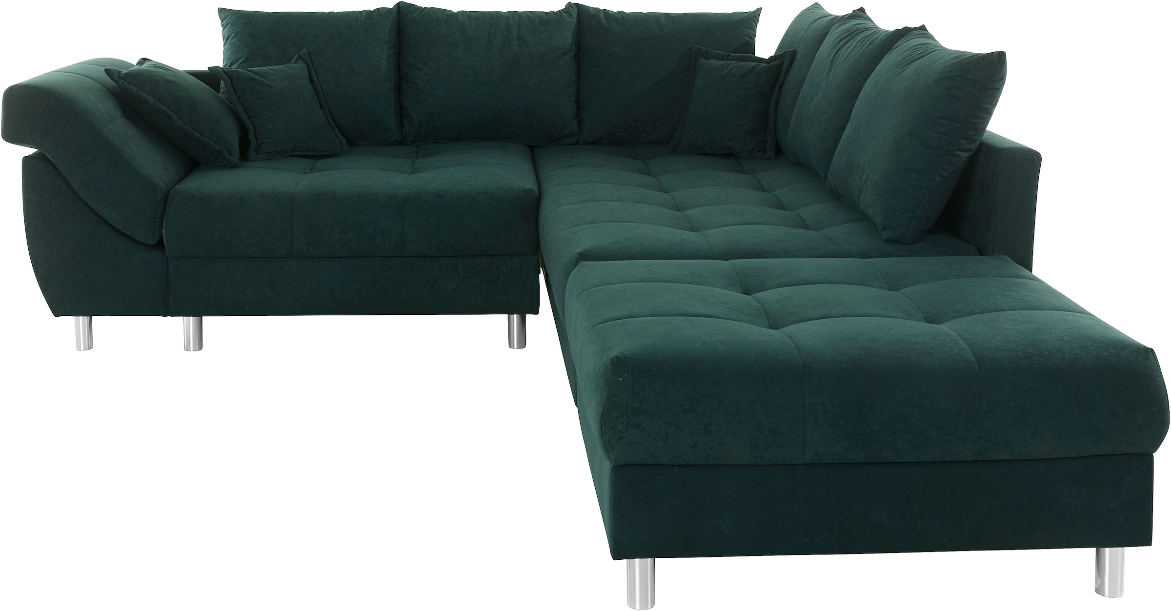 COLLECTION AB Ecksofa »(Spar-Set) Innsbruck L-Form und Hocker« Ecksofa und Hocker, Recamiere links oder rechts montierbar