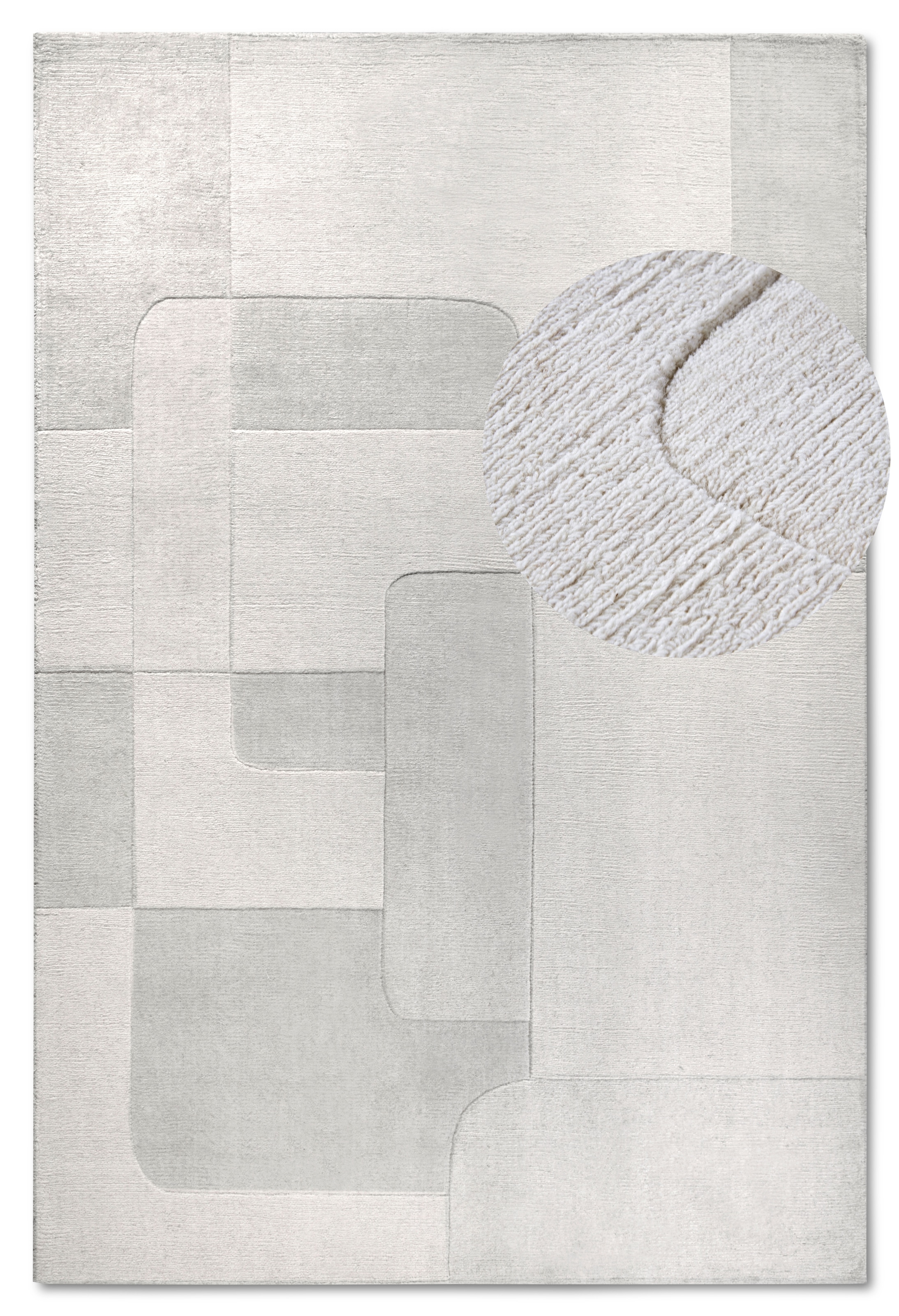 Villeroy & Boch Tapis en laine »Charlotte« Rectangulaire 10 mm Höhe Läufer, Handgewebt, Wolle, Natur, Läufer, Wohnzimmer, Geometrie