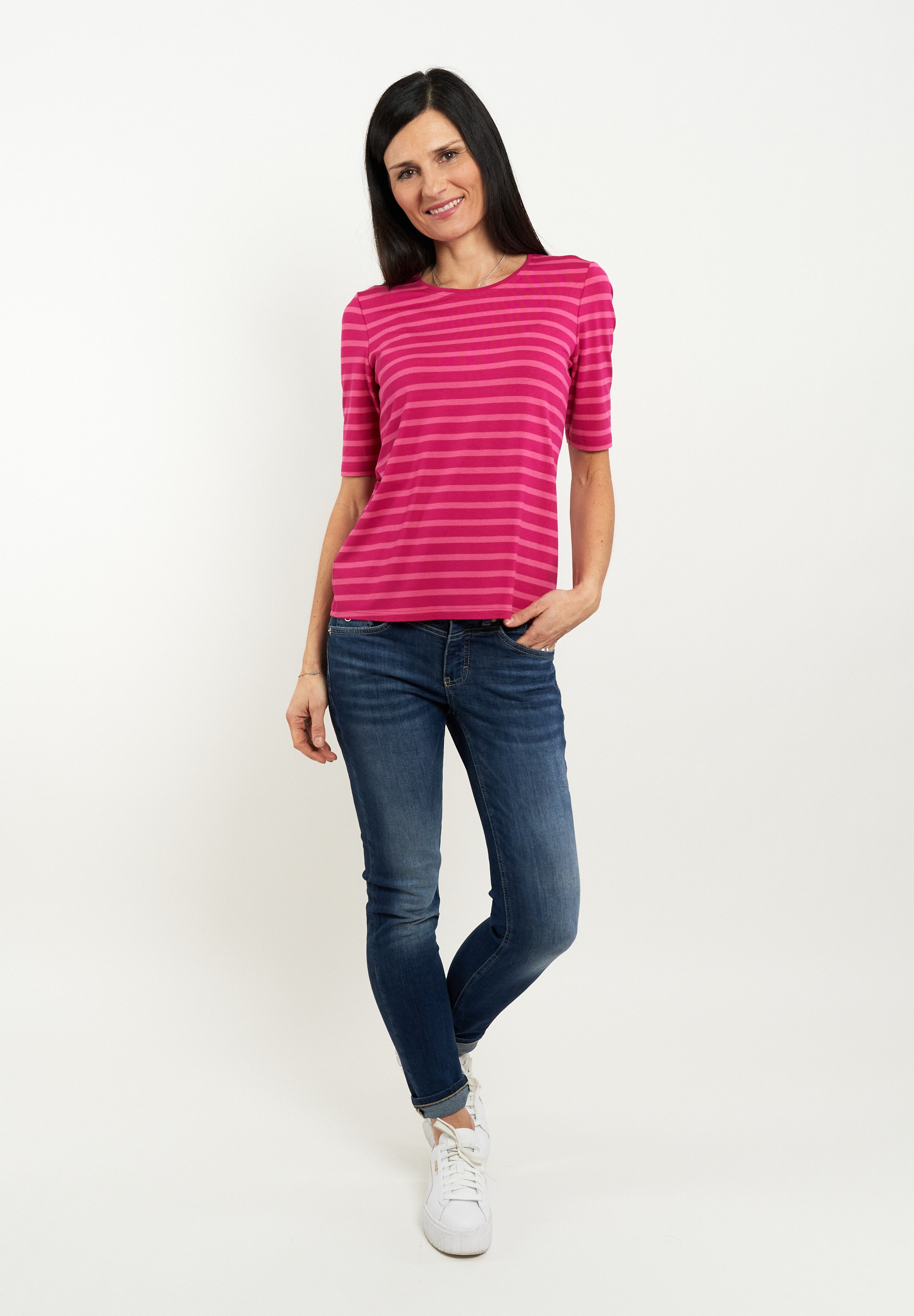 Seidel Moden T-Shirt mit Streifenmuster, MADE IN GERMANY