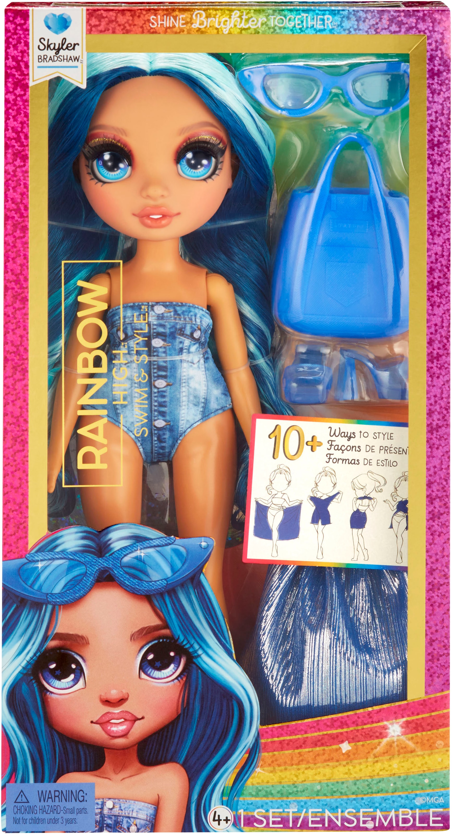 RAINBOW HIGH Poupée à habiller »Rainbow High Swim & Style  Fashion Doll- Skyler (Blue)«