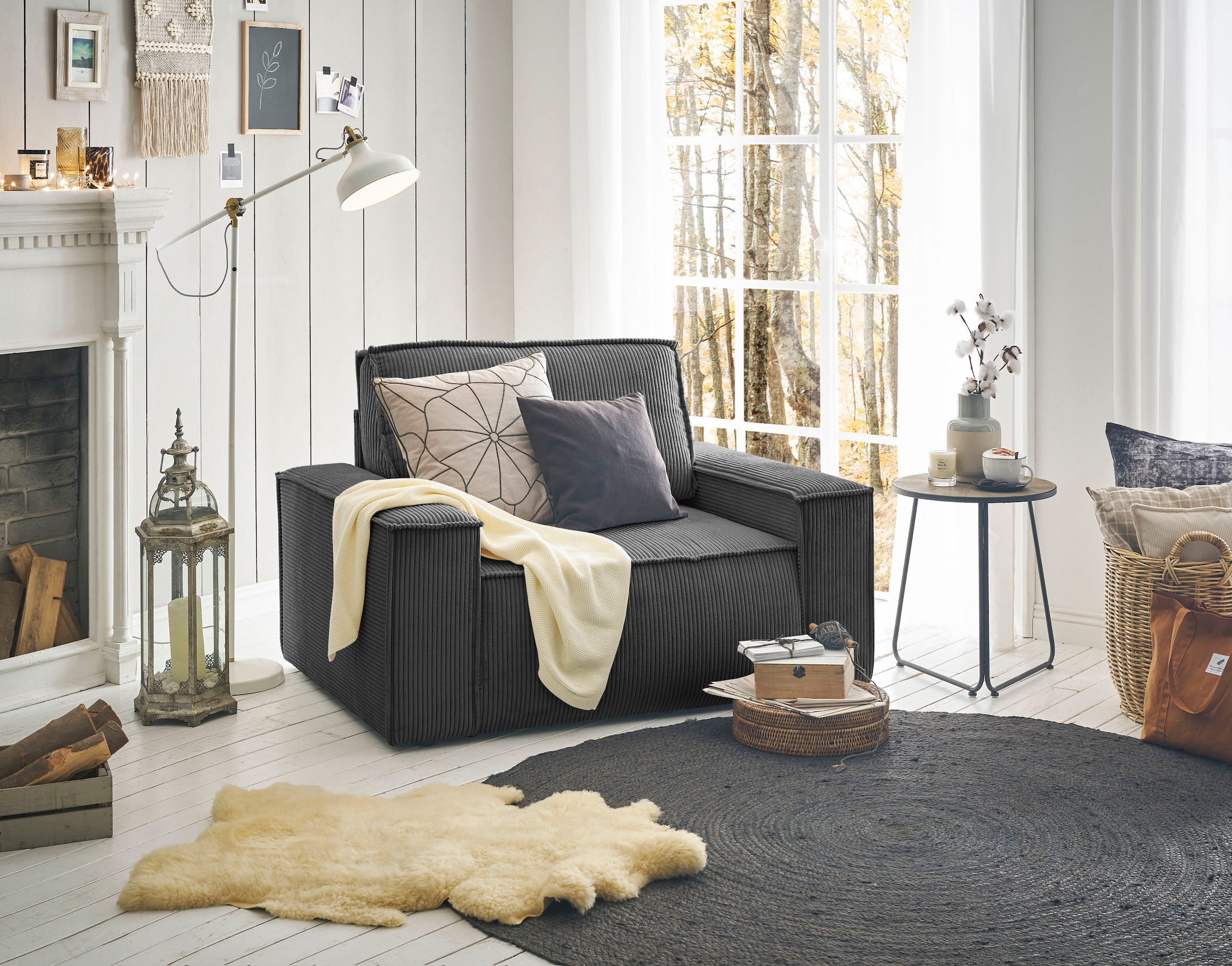 GOODproduct Fauteuil »SHERWOOD, Love-Seat in 3 Stoffarten verfügbar« compatible avec la série de coussins SHERWOOD