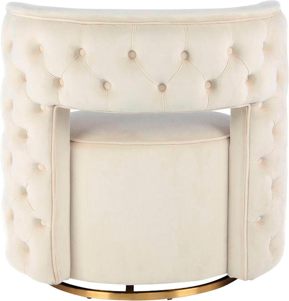 Kayoom »Drehsessel Beverly 125, drehbar, Gestell aus Eisen,samtige Oberfläch« 1 cuis tlg. rond, glamour, dos matelassé, fauteuil pivotant arrondi