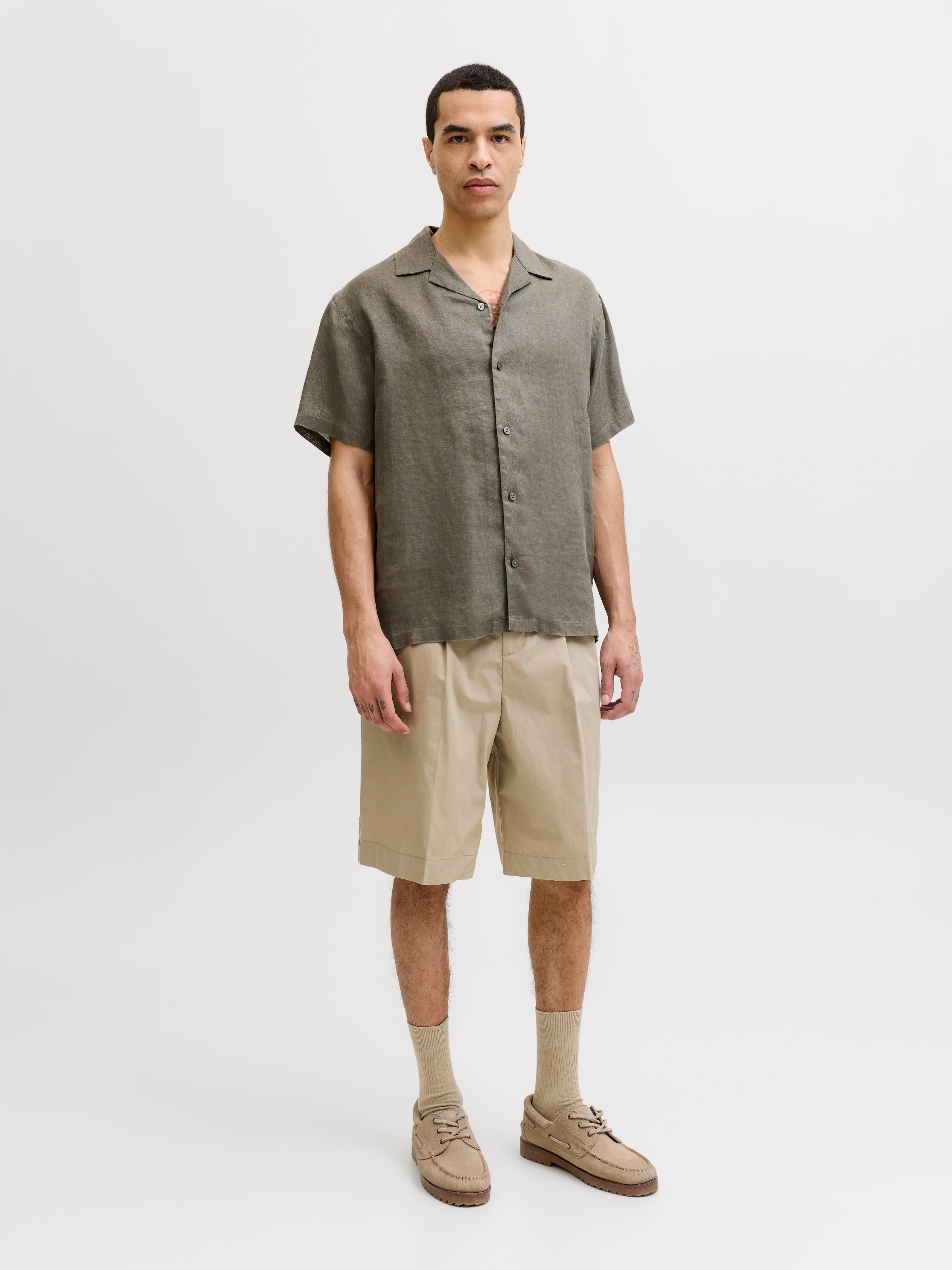 Jack & Jones Chemise en lin »JPRBLALAWRENCE LINEN RESORT S/S SHIRT SN« Lin, coupe décontractée