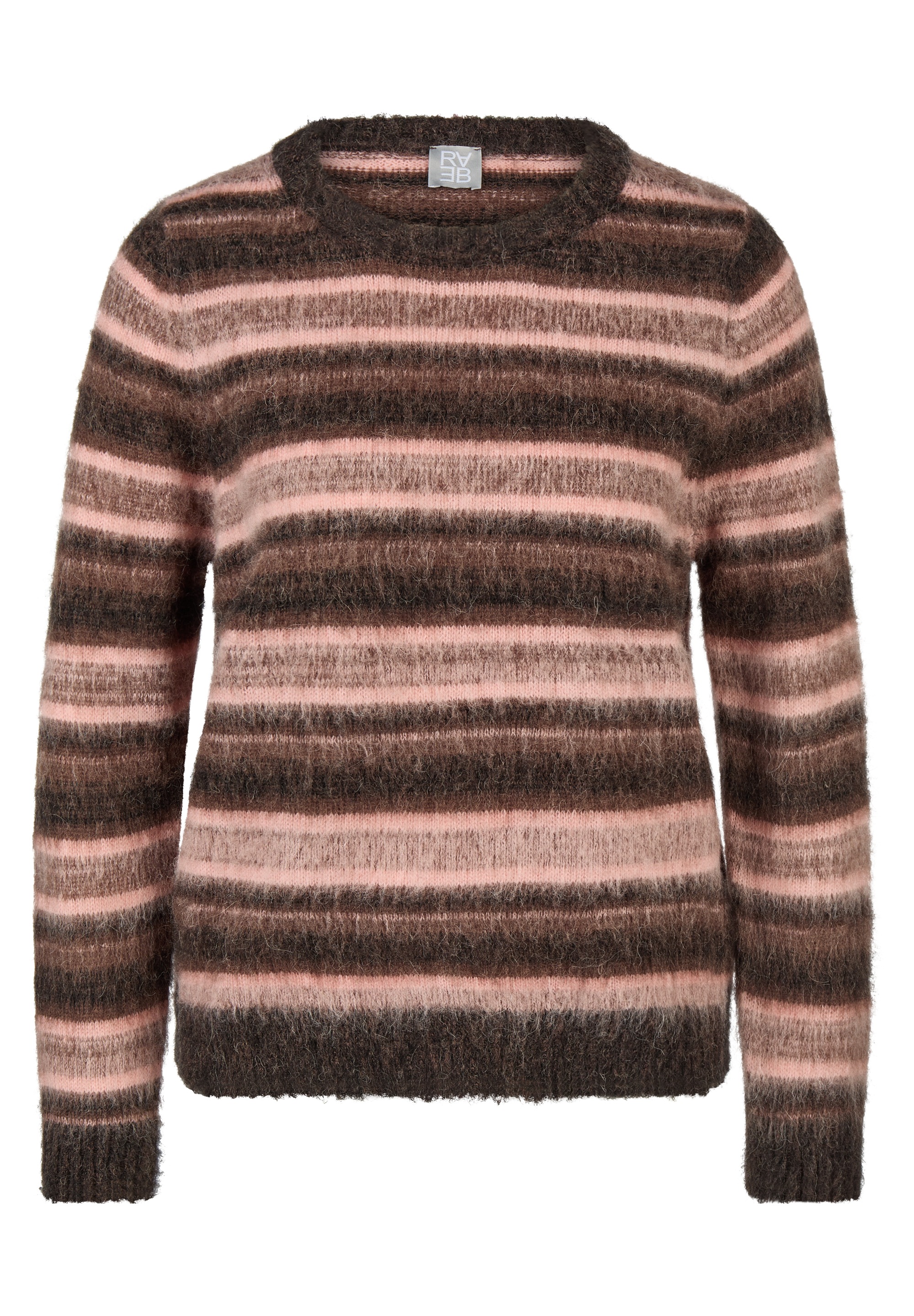 Rabe Pull en laine Langarm im Streifenlook / mit Wolle