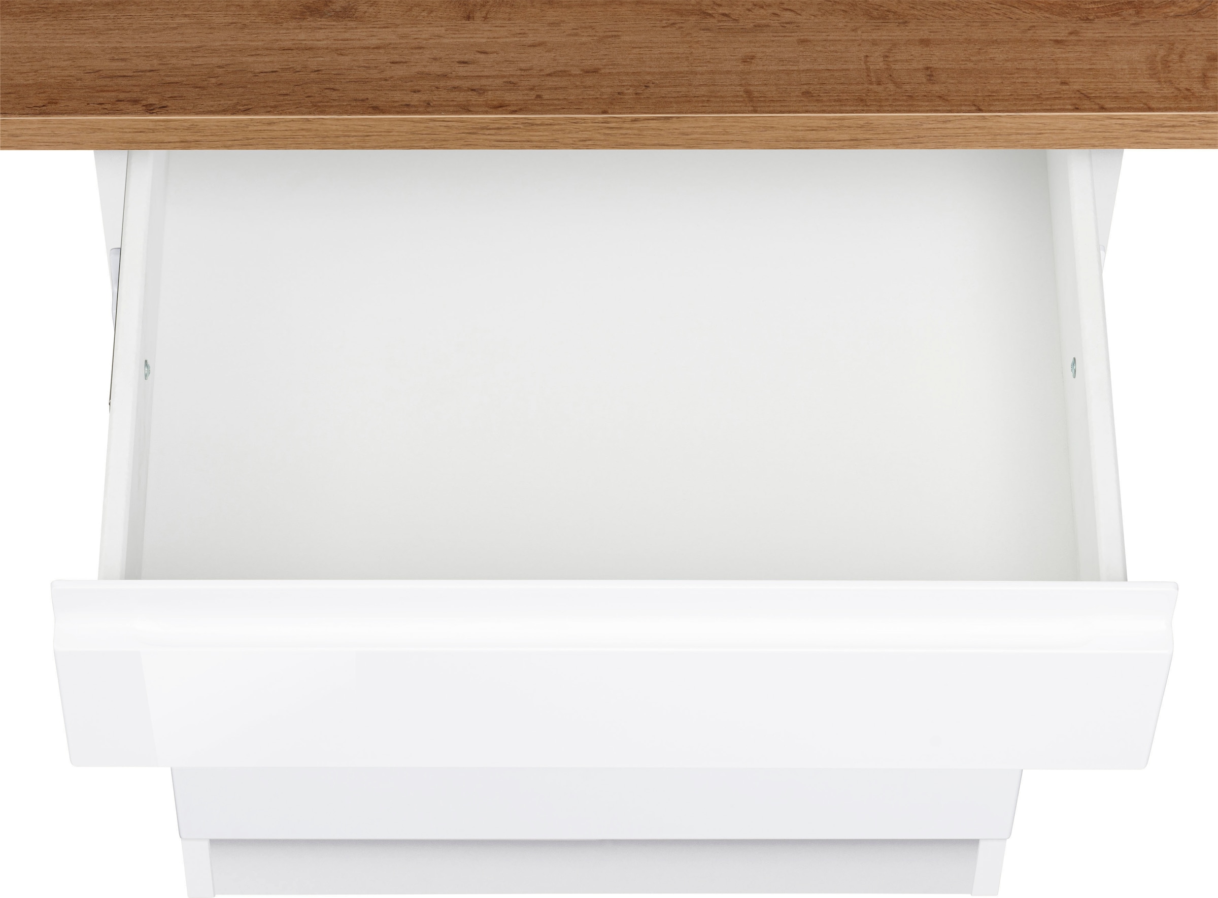 KOCHSTATION Kitchenette »KS-Virginia,neu in verbesserter Ausführung« plan de travail épaisseur 38 mm, rangement, fermeture douce,  21 : largeur 210 cm, fermeture en douceur, option avec appareils électriques