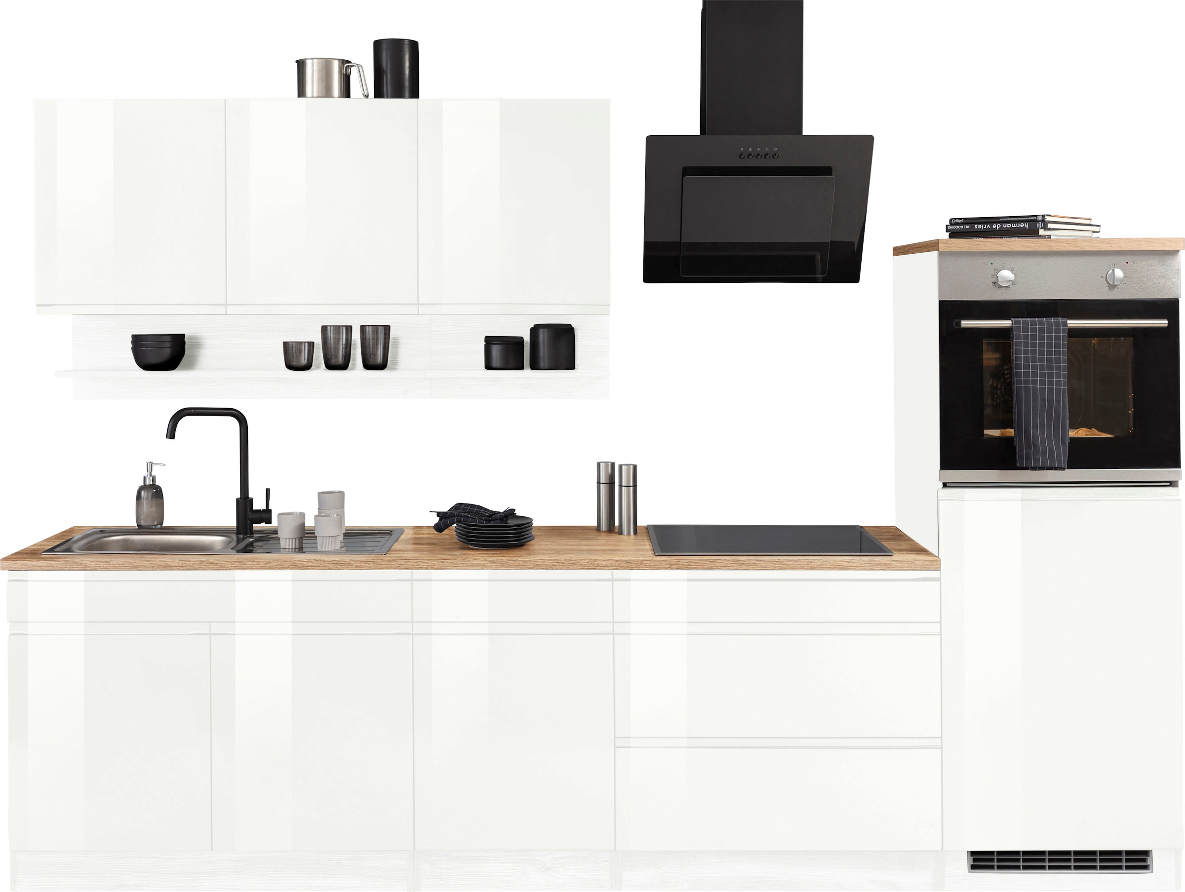 KOCHSTATION Kitchenette »KS-Virginia,neu in verbesserter Ausführung« plan de travail épaisseur 38 mm, rangement, fermeture douce,  Largeur 290, fonction Soft-Close, sans appareils électriques