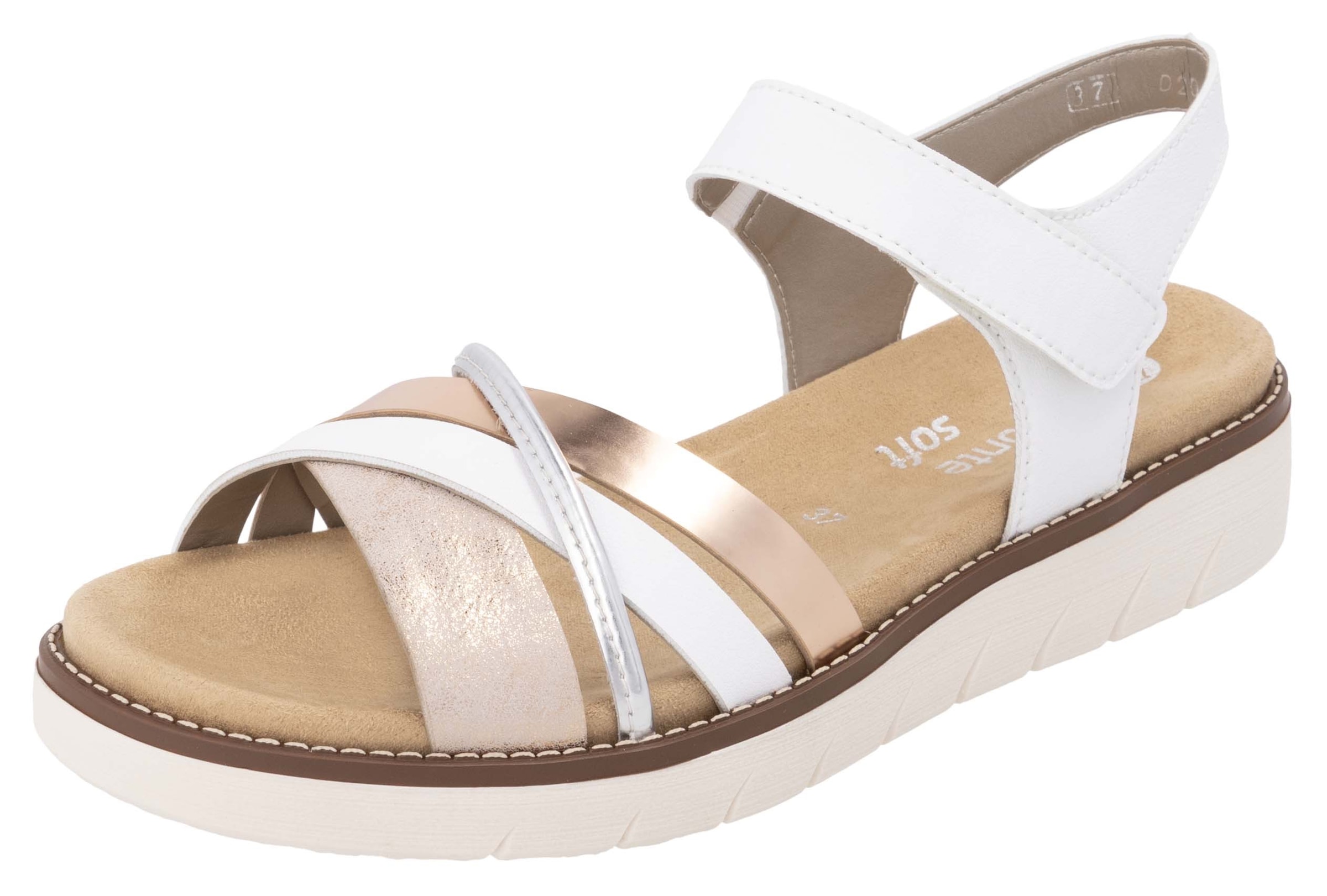 Remonte Sandale à lanières  , Keilabsatz, Sommerschuh, Sandalette mit herausnehmbarer Softeinlage