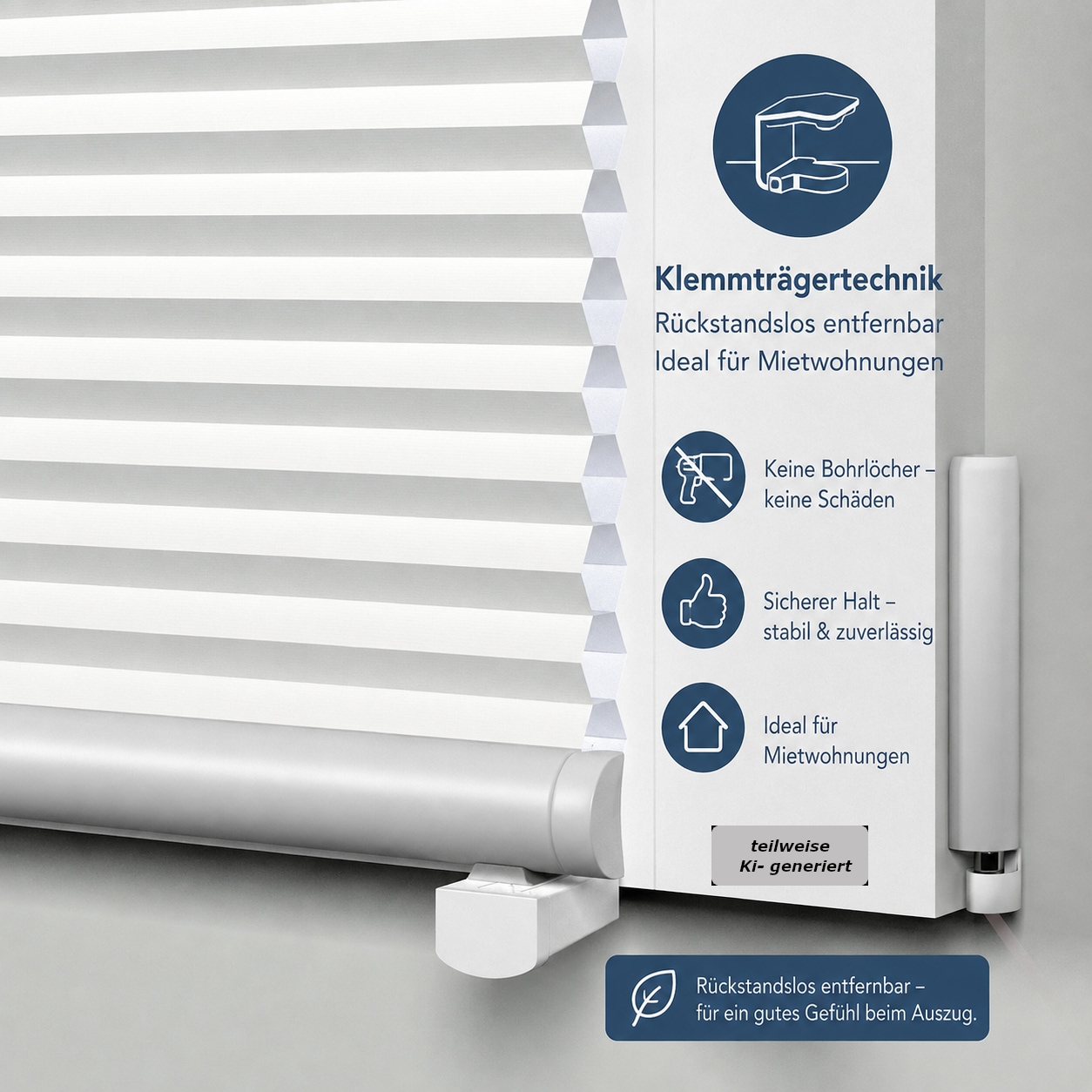 indeko Plissé en nid d'abeille »Indeko Simply Fix weiss, ohne Bohren, abdunkelnd, blickdicht« obscurcissant Aucun perçage requis suspendu librement
