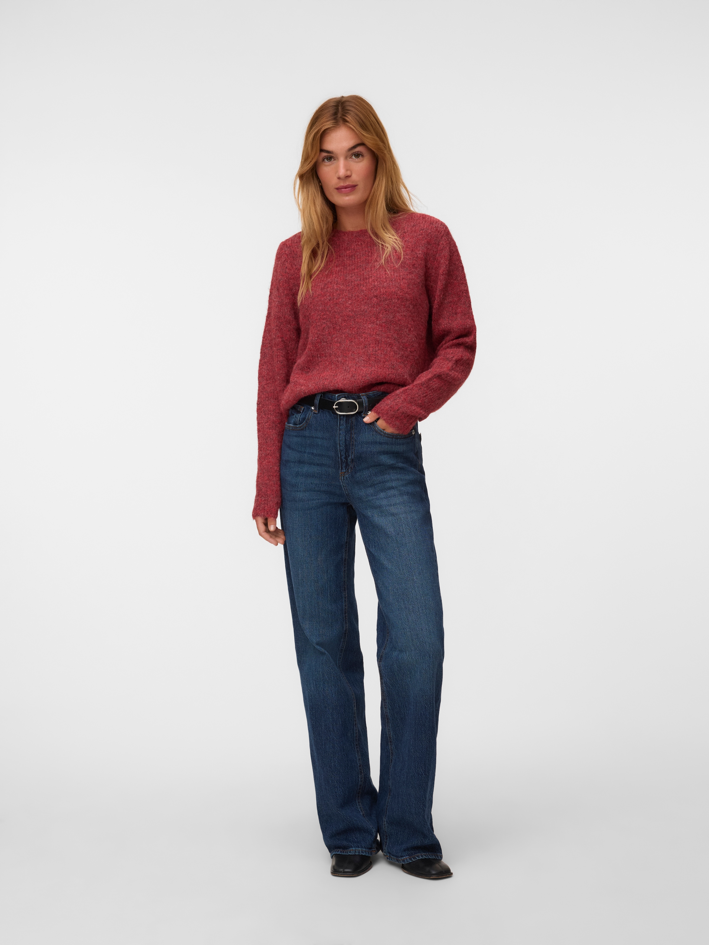 Vero Moda 1100000002199 »VMNOVAH LS O-NECK PULLOVER GA NOOS« mélange de matériaux, coupe régulière