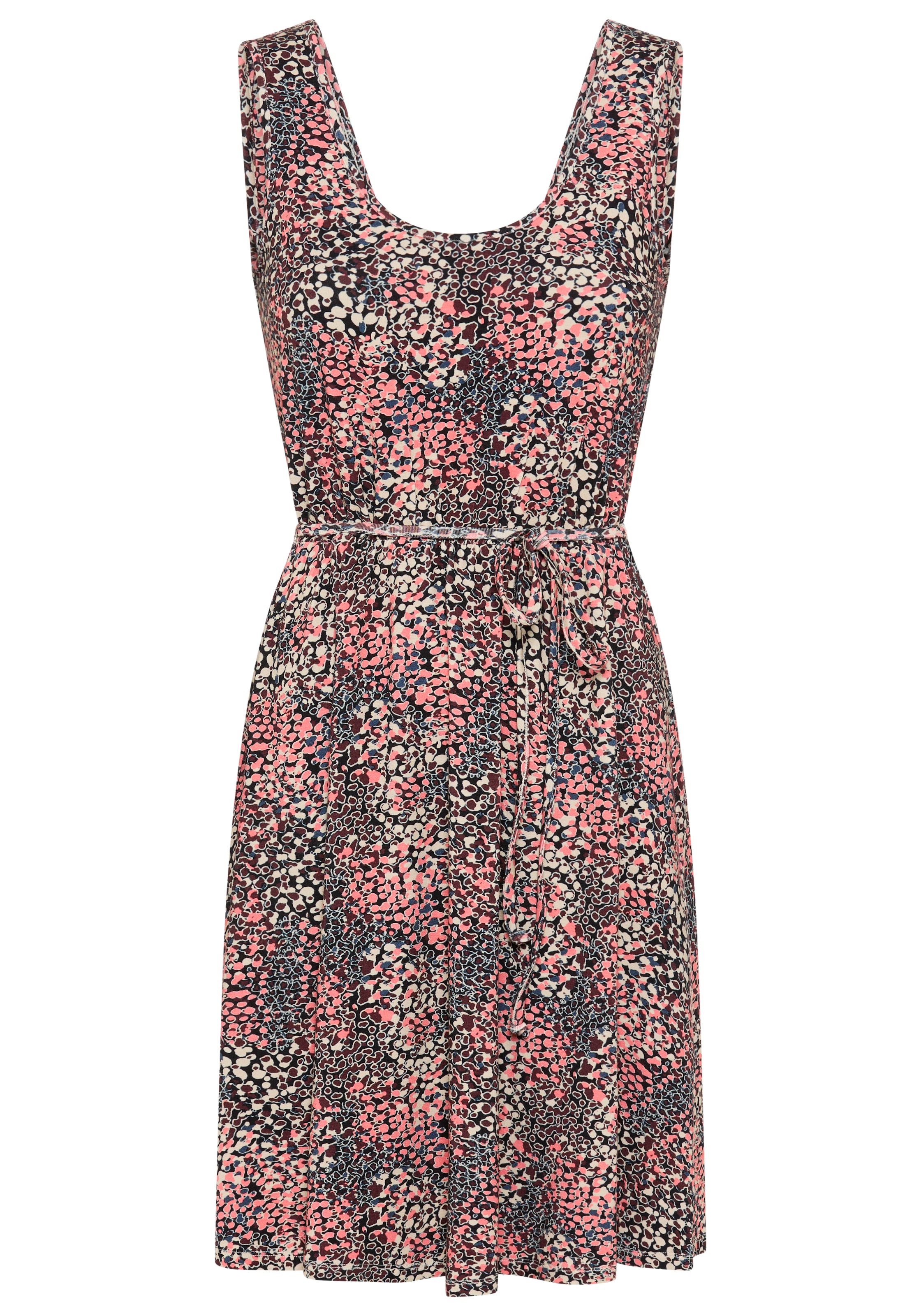 Laura Scott Sommerkleid mit ausgestelltem Rock, aus Viskose und Elasthan, gemusterte Optik