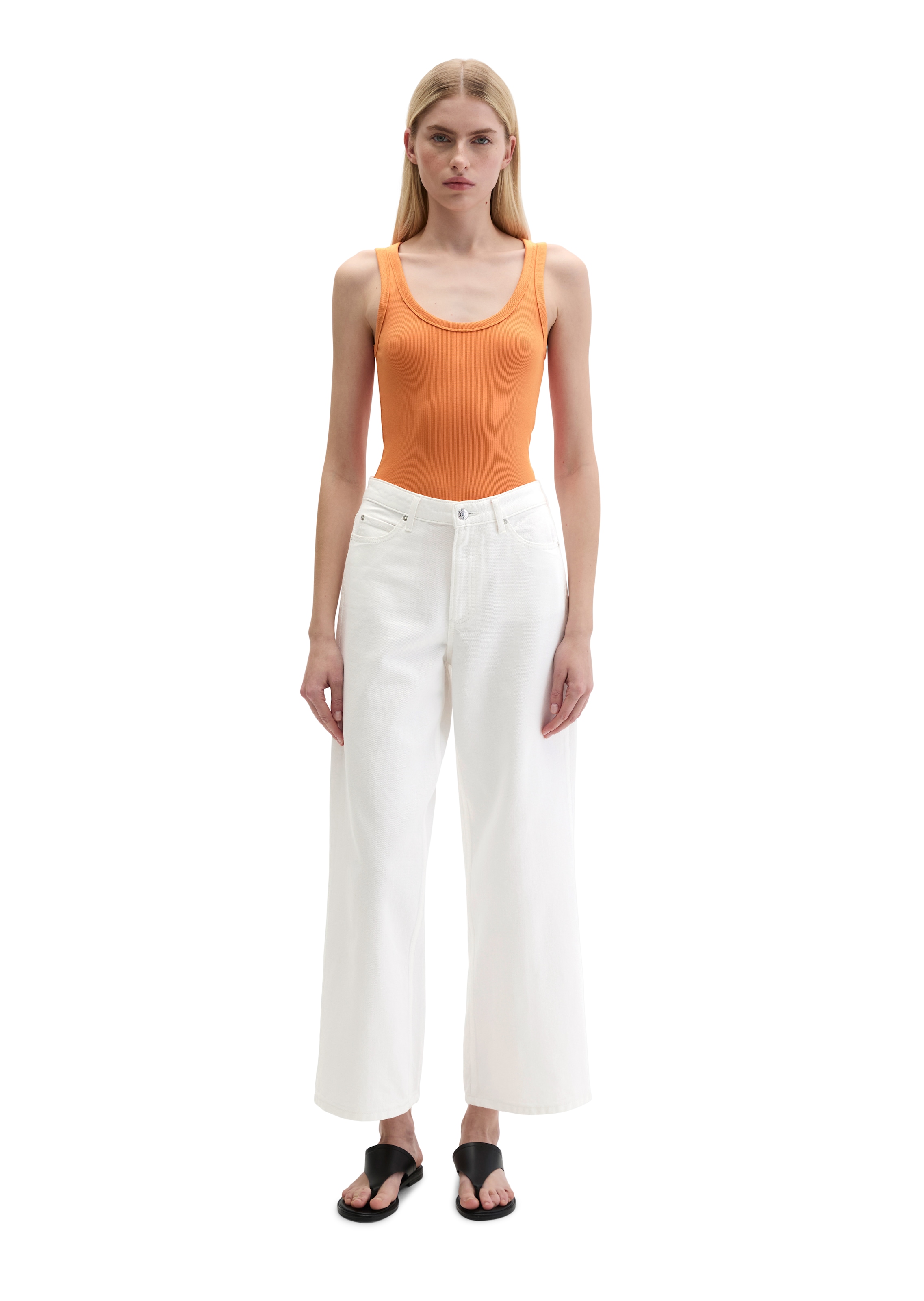 Marc O'Polo Débardeur slim fit, en jersey côtelé élastique