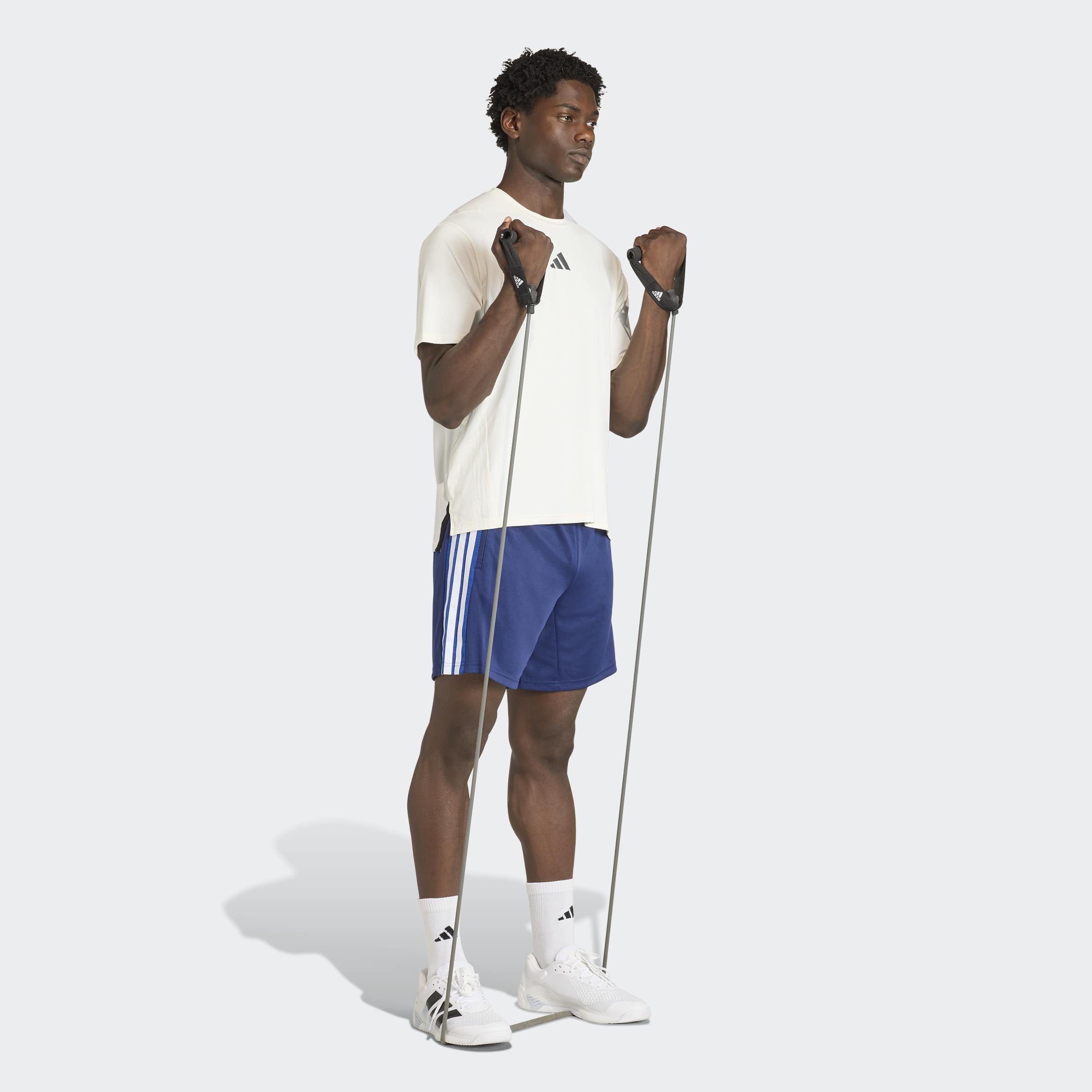 adidas Performance Short »WORKOUT ESSENTIALS ALL-SET 3-STRIPES KNIT«  pour activités sportives, coupe normale et ample, en polyester