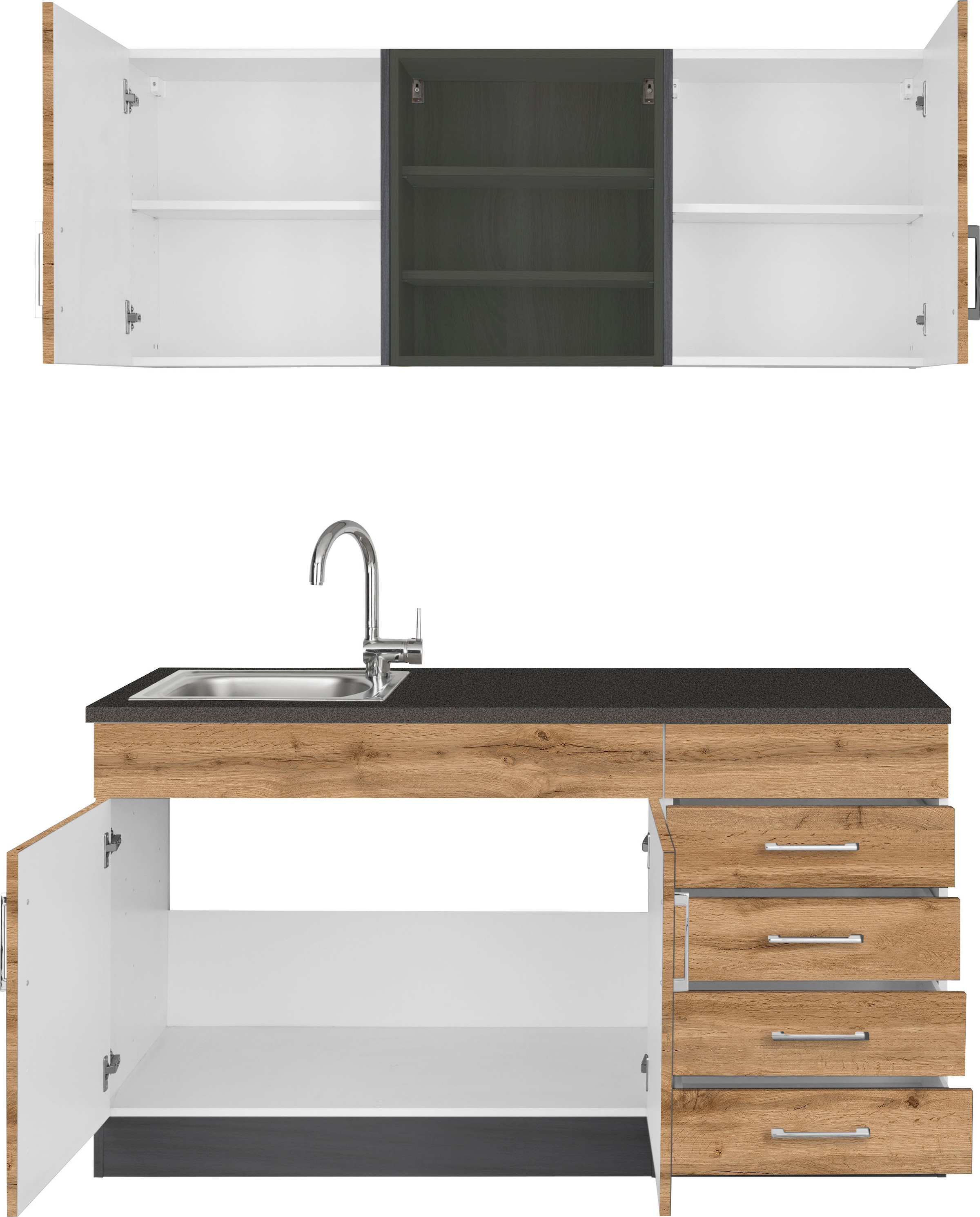KOCHSTATION Kitchenette »KS-Mali« Largeur 150 cm, avec appareils électroménagers en option