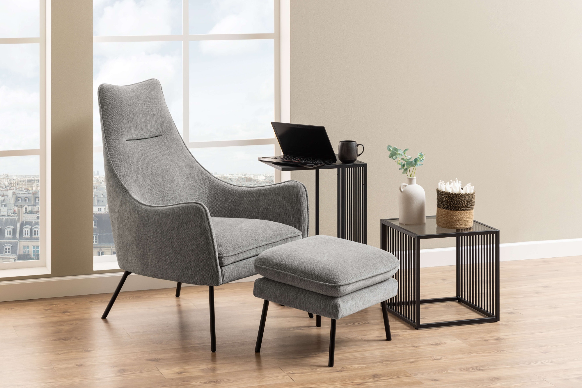 ACTONA GROUP Table basse »Strington Beistelltisch, Belastbarkeit bis 20 kg, verschiedene Grössen« table d'angle, lames métalliques, différentes plateaux, facile d'entretien
